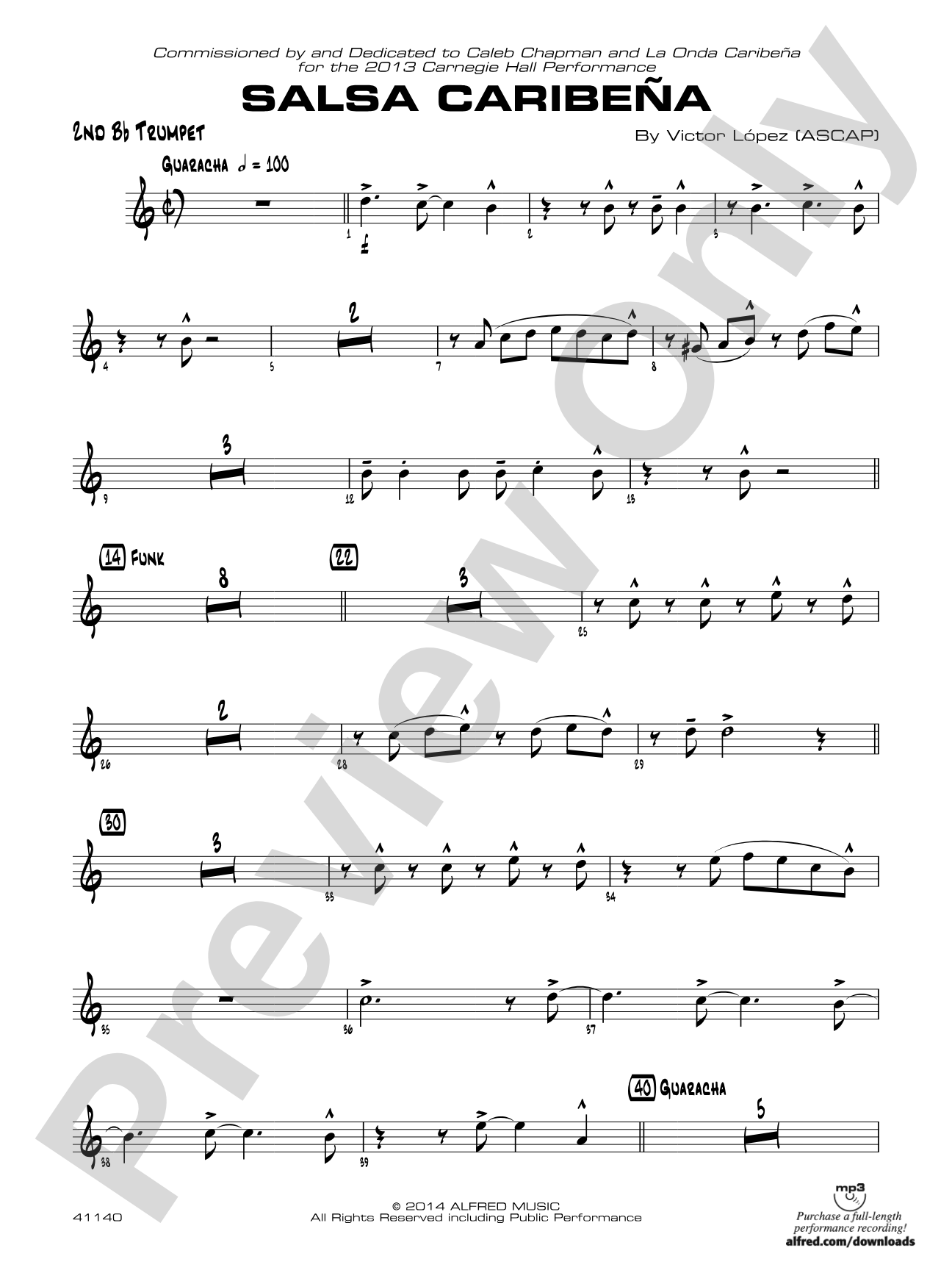 Salsa Caribeña: 2nd B-flat Trumpet