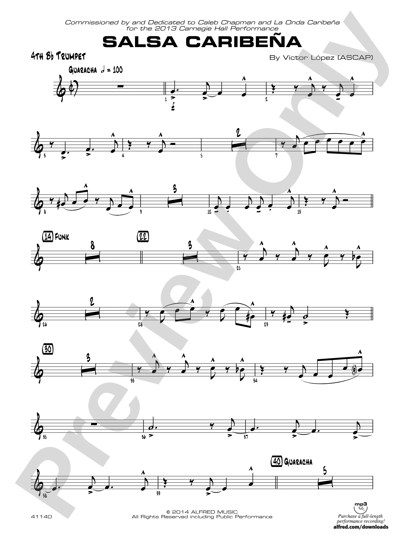 Salsa Caribeña: 4th B-flat Trumpet