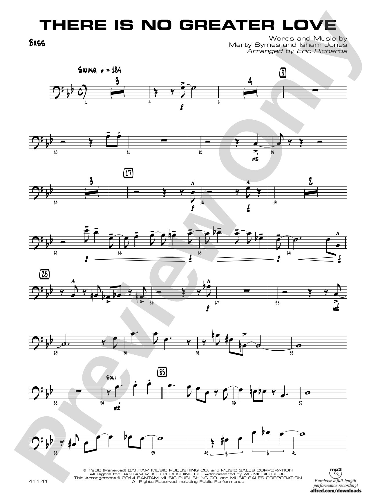 There Is No Greater Love: String Bass