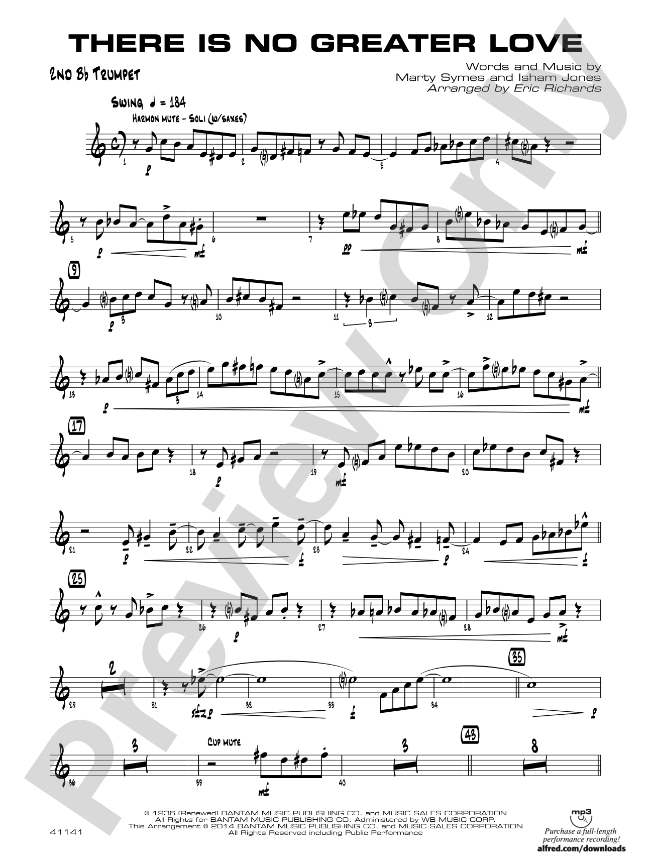 There Is No Greater Love: 2nd B-flat Trumpet