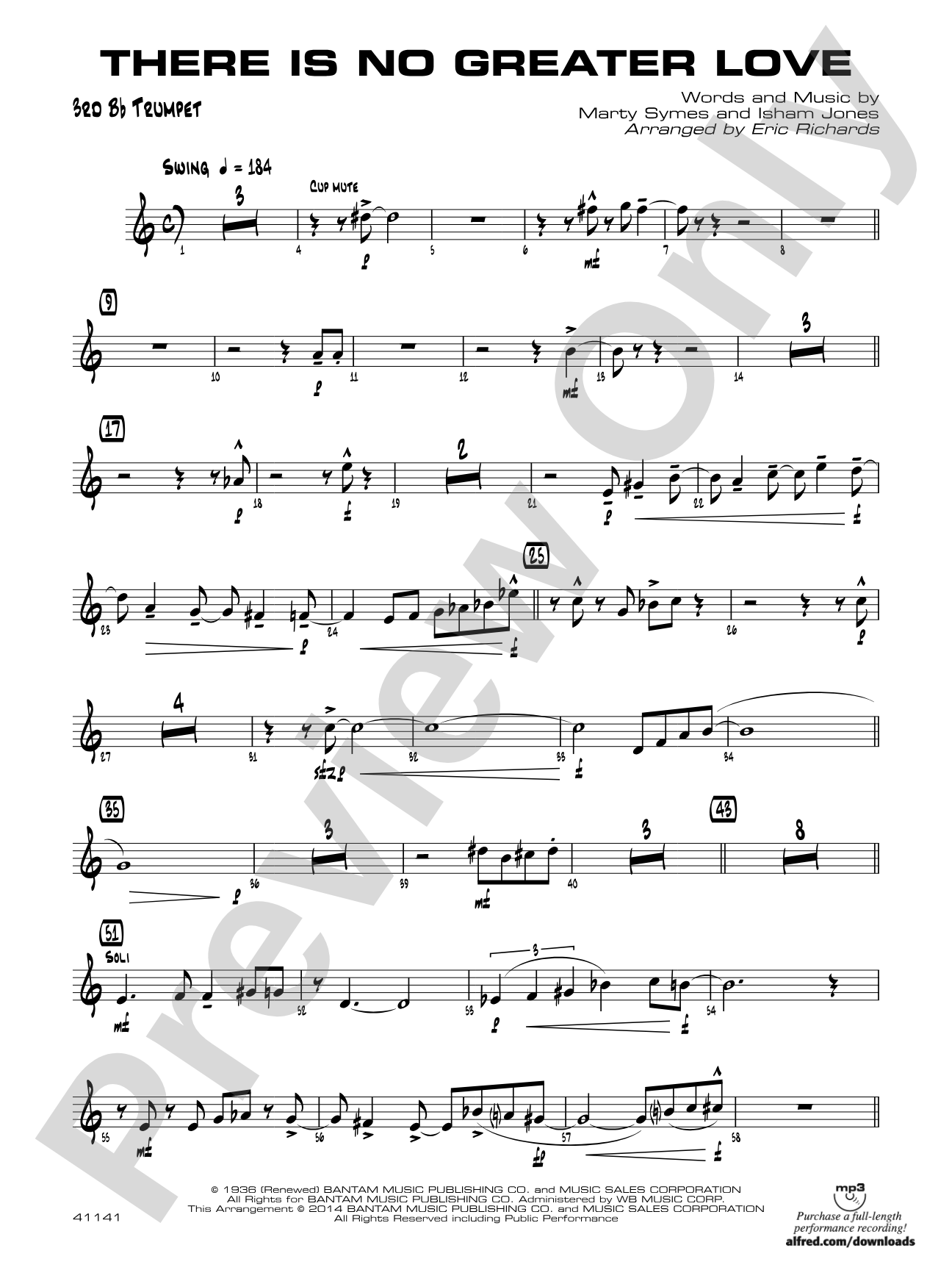 There Is No Greater Love: 3rd B-flat Trumpet