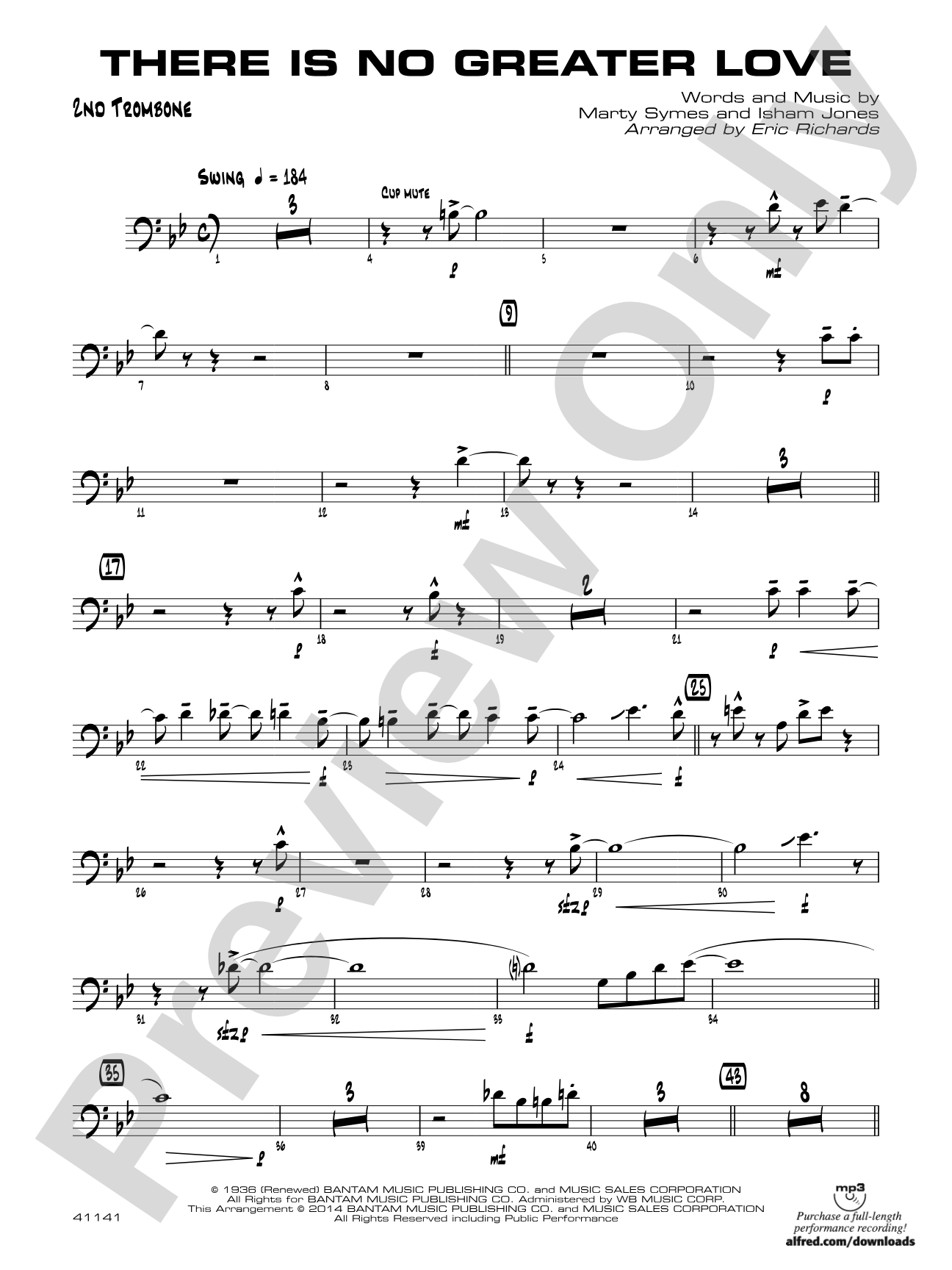 There Is No Greater Love: 2nd Trombone