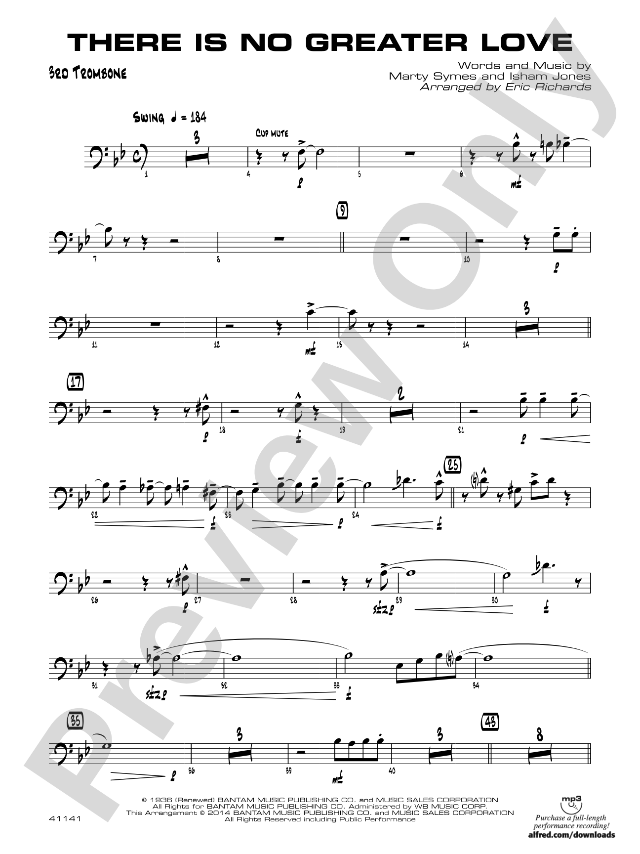 There Is No Greater Love: 3rd Trombone