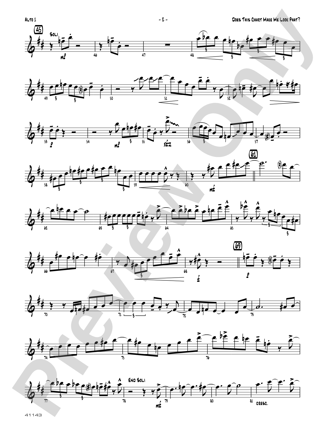 Does This Chart Make Me Look Phat?: E-flat Alto Saxophone