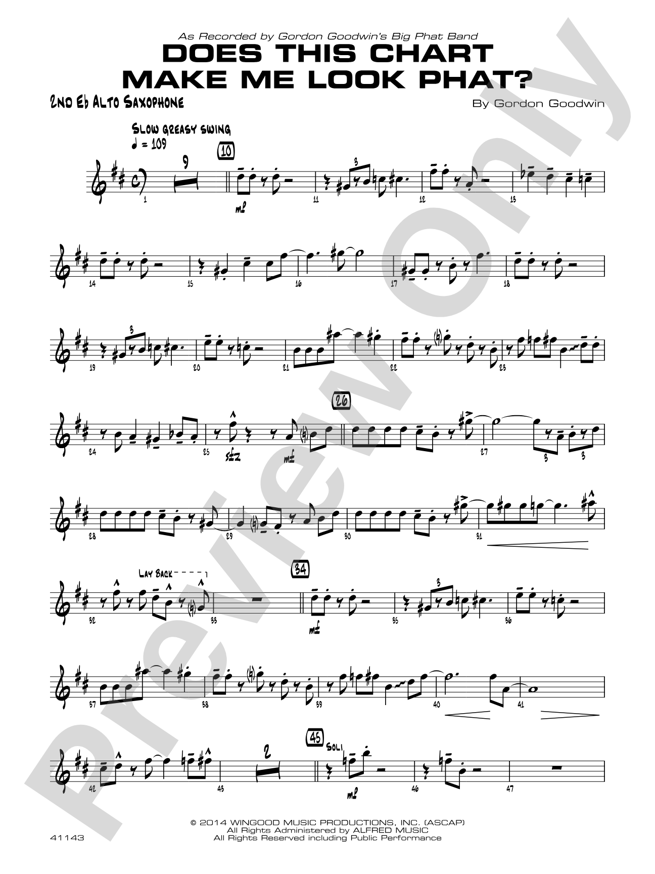 Does This Chart Make Me Look Phat?: 2nd E-flat Alto Saxophone