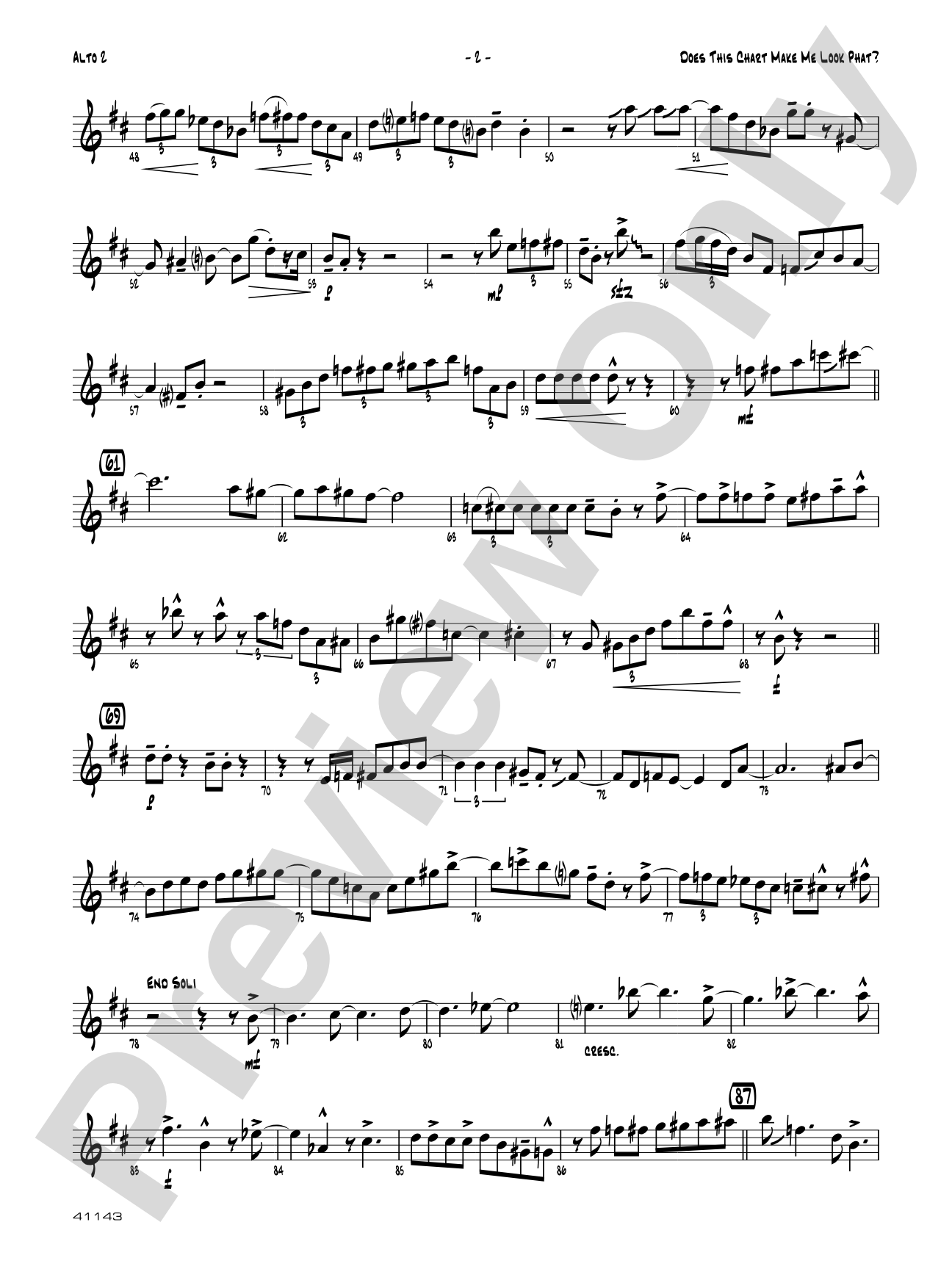 Does This Chart Make Me Look Phat?: 2nd E-flat Alto Saxophone