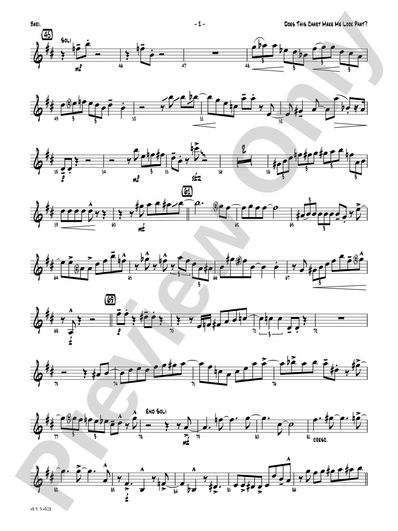 Does This Chart Make Me Look Phat?: E-flat Baritone Saxophone