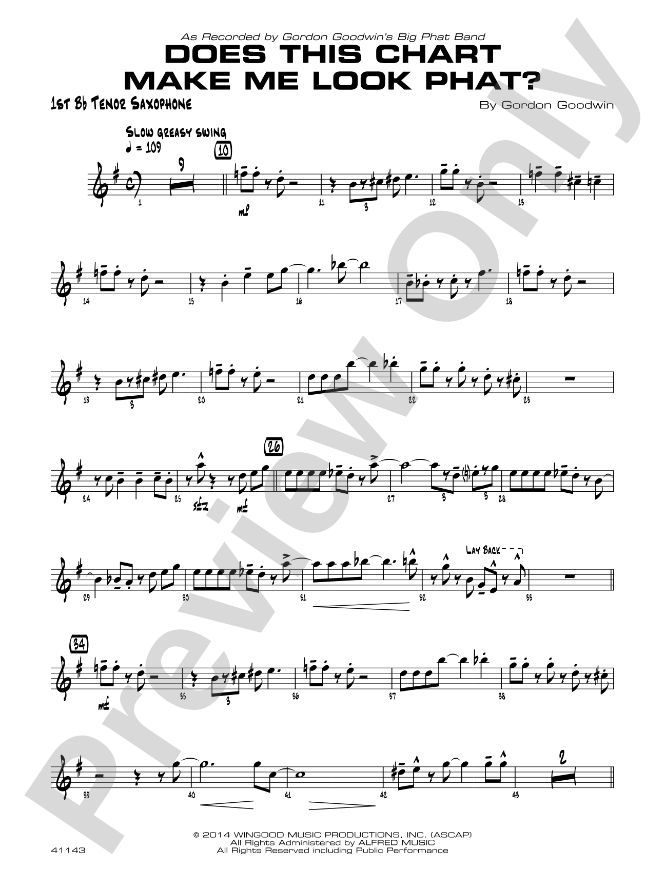Does This Chart Make Me Look Phat?: B-flat Tenor Saxophone