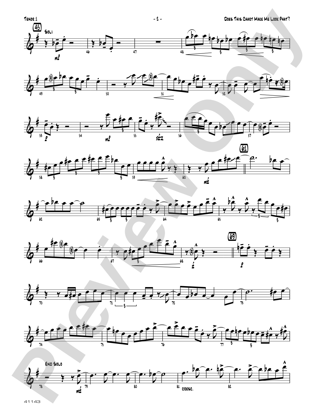 Does This Chart Make Me Look Phat?: B-flat Tenor Saxophone