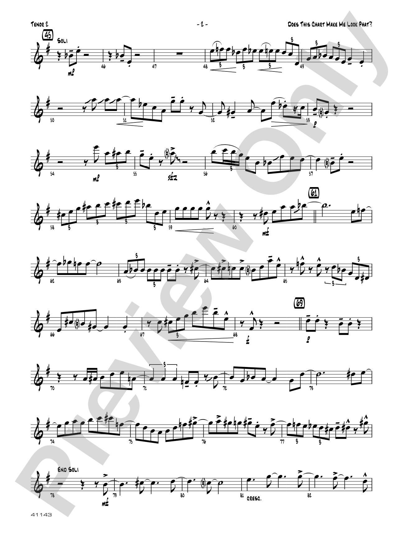 Does This Chart Make Me Look Phat?: 2nd B-flat Tenor Saxophone