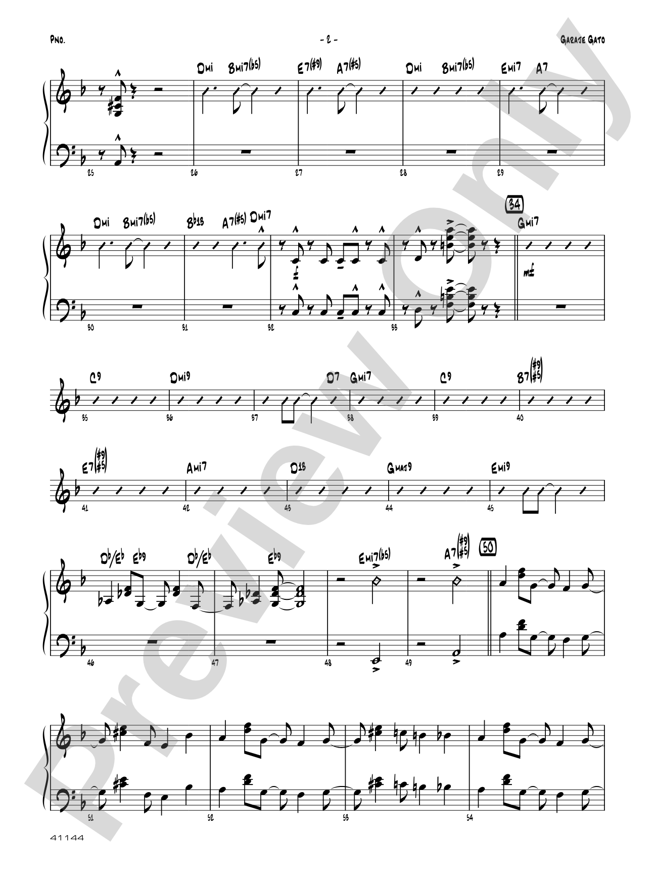 Garaje Gato: Piano Accompaniment