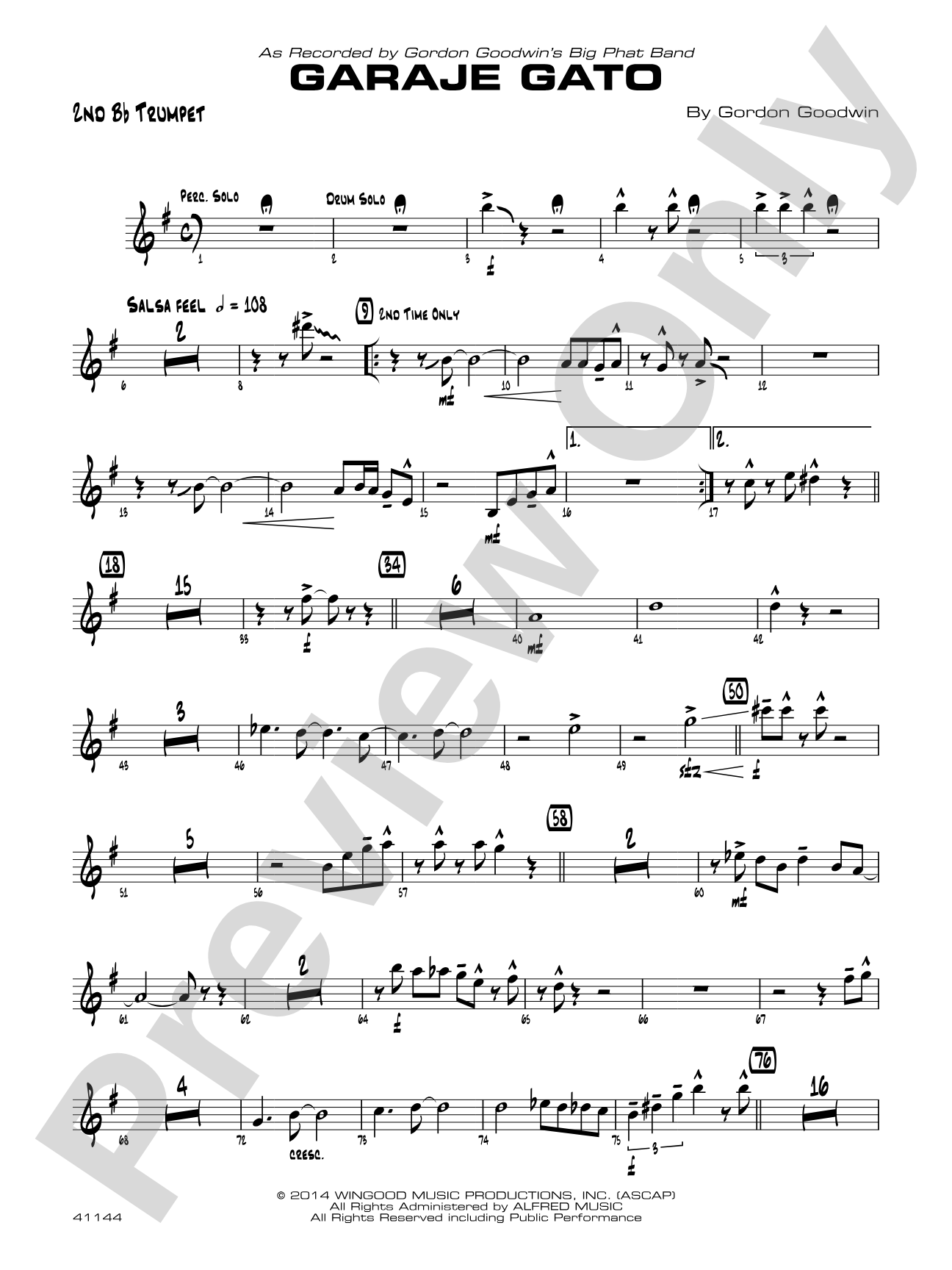 Garaje Gato: 2nd B-flat Trumpet