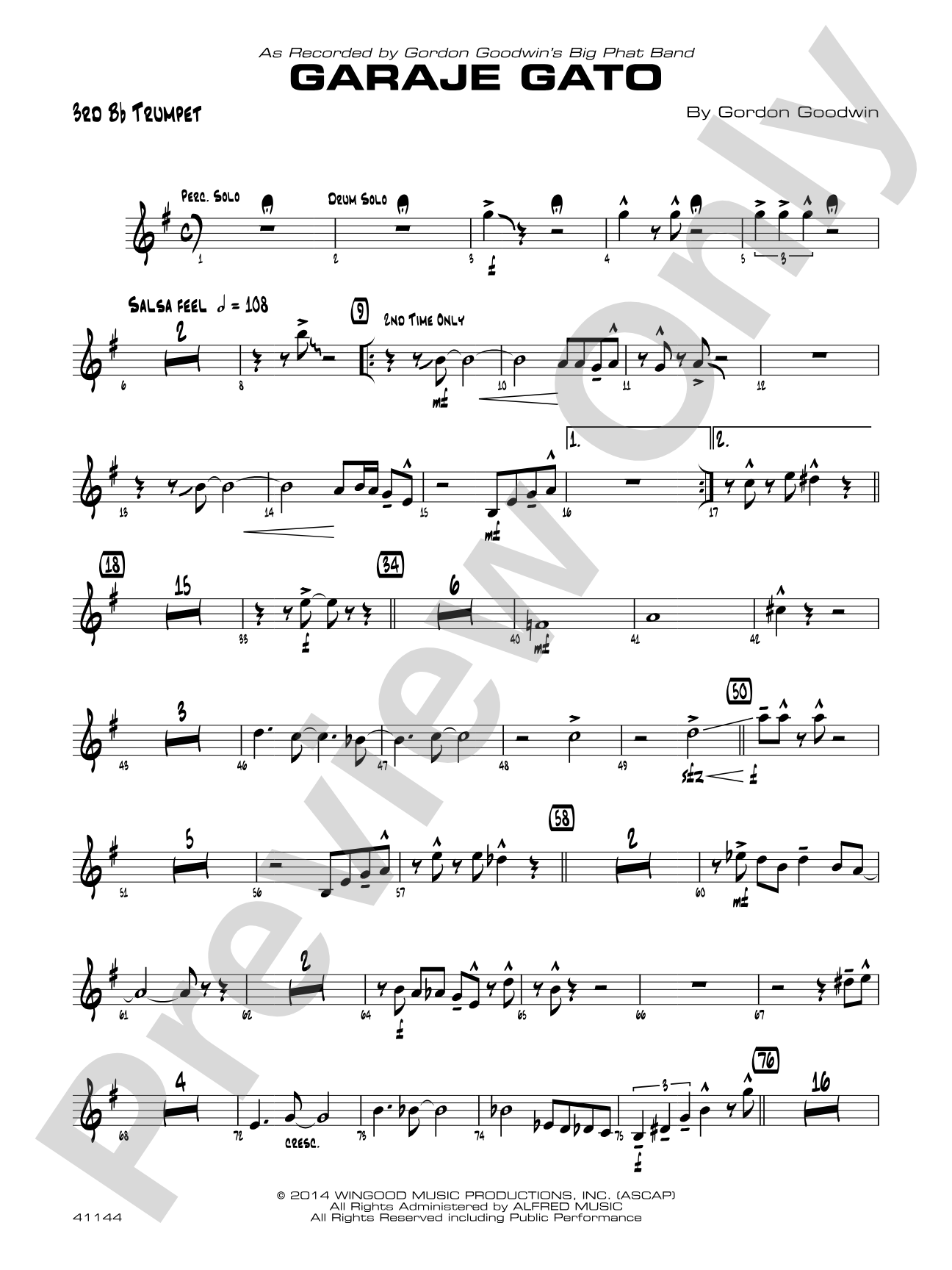 Garaje Gato: 3rd B-flat Trumpet