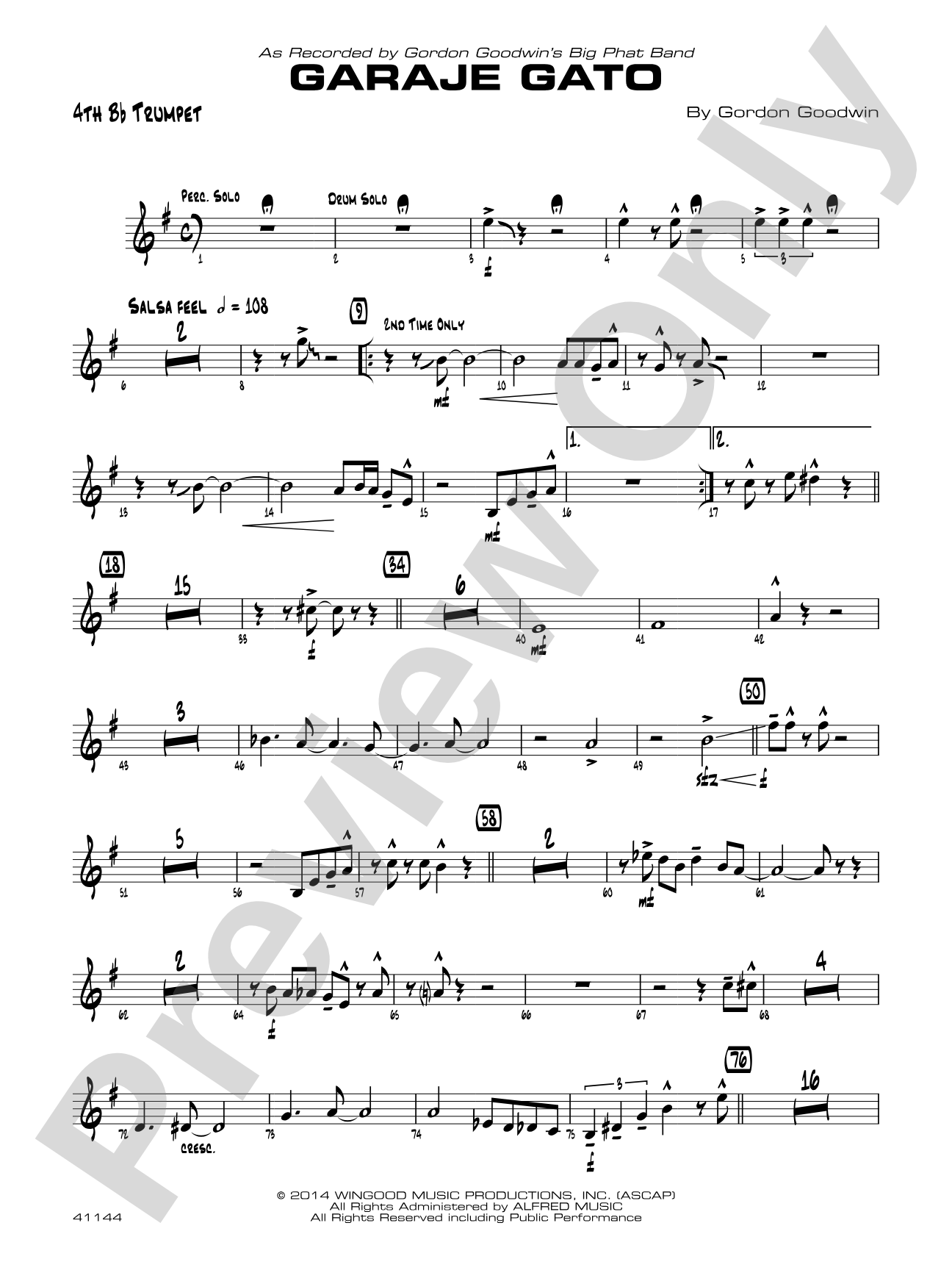 Garaje Gato: 4th B-flat Trumpet
