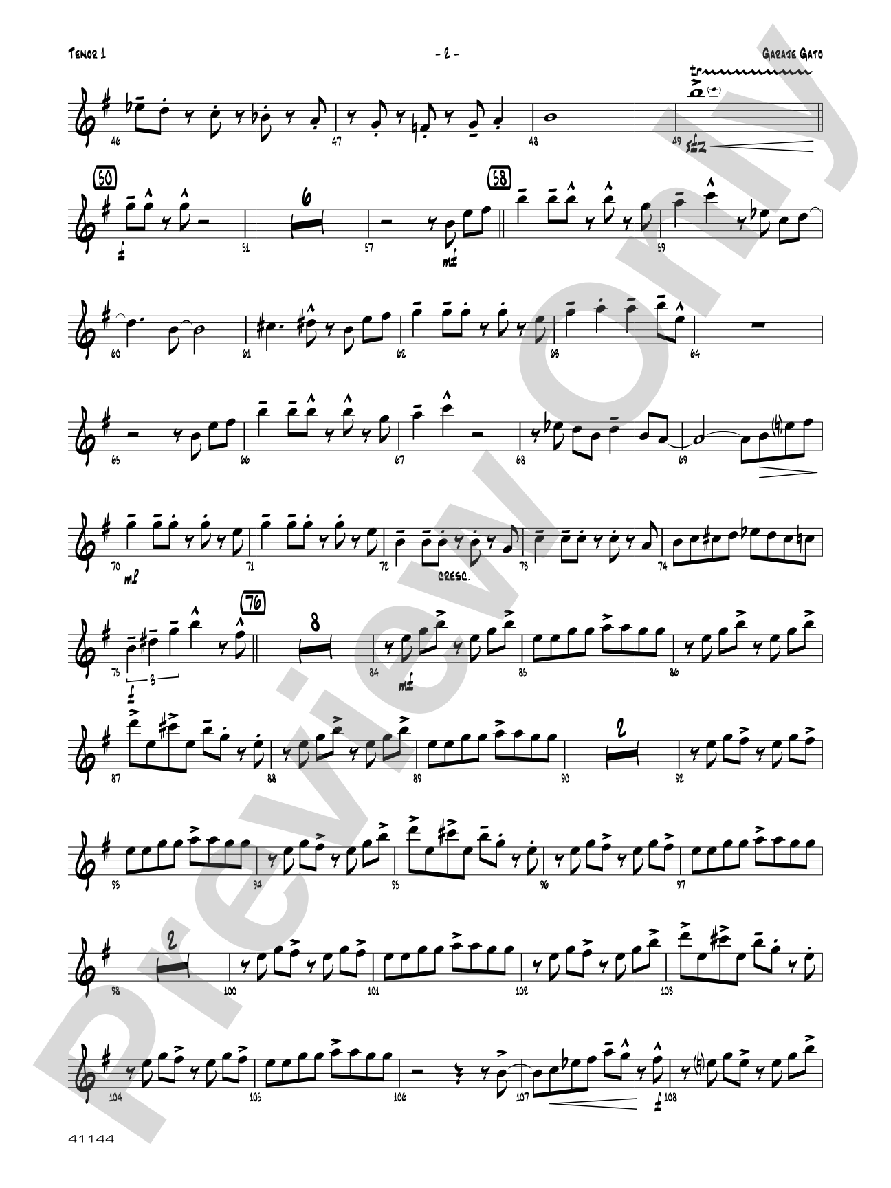 Garaje Gato: B-flat Tenor Saxophone