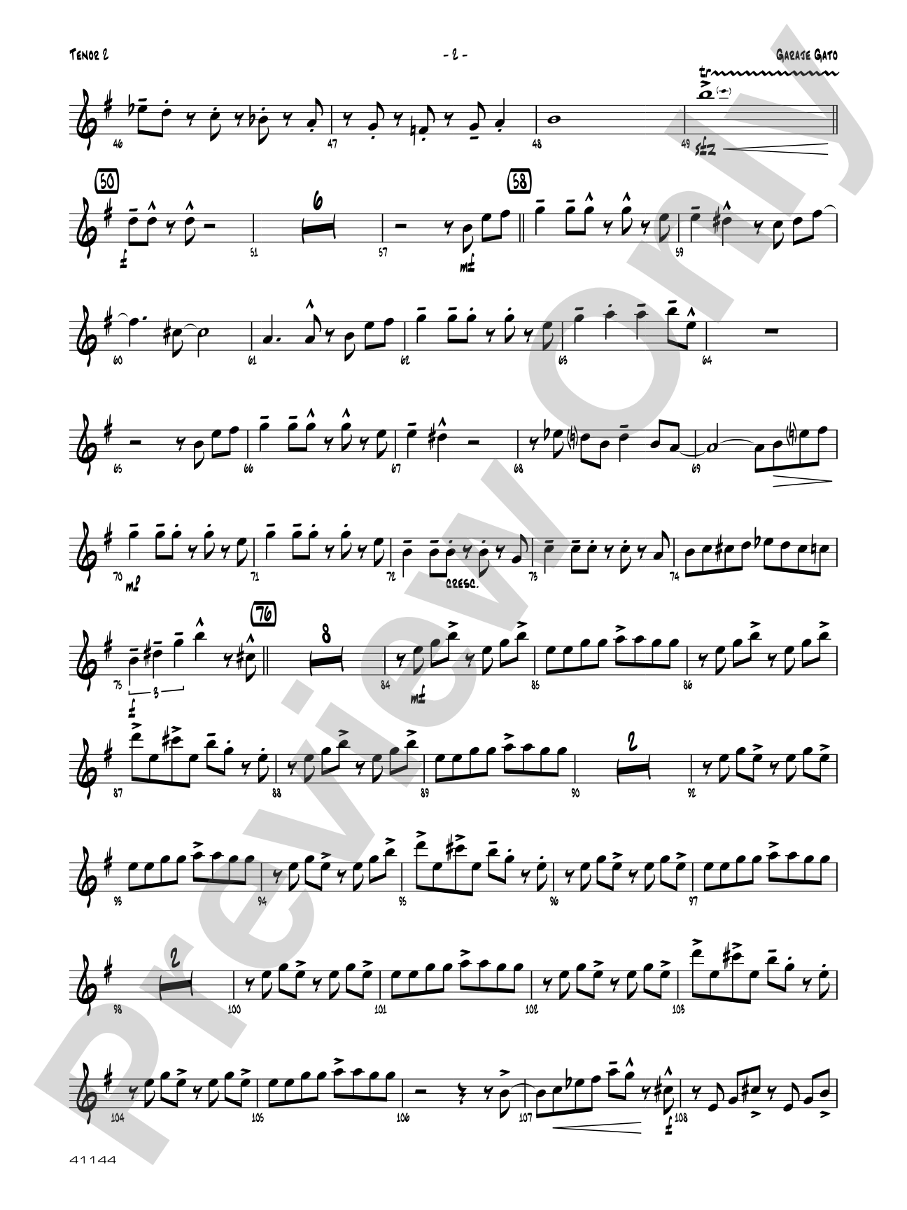 Garaje Gato: 2nd B-flat Tenor Saxophone