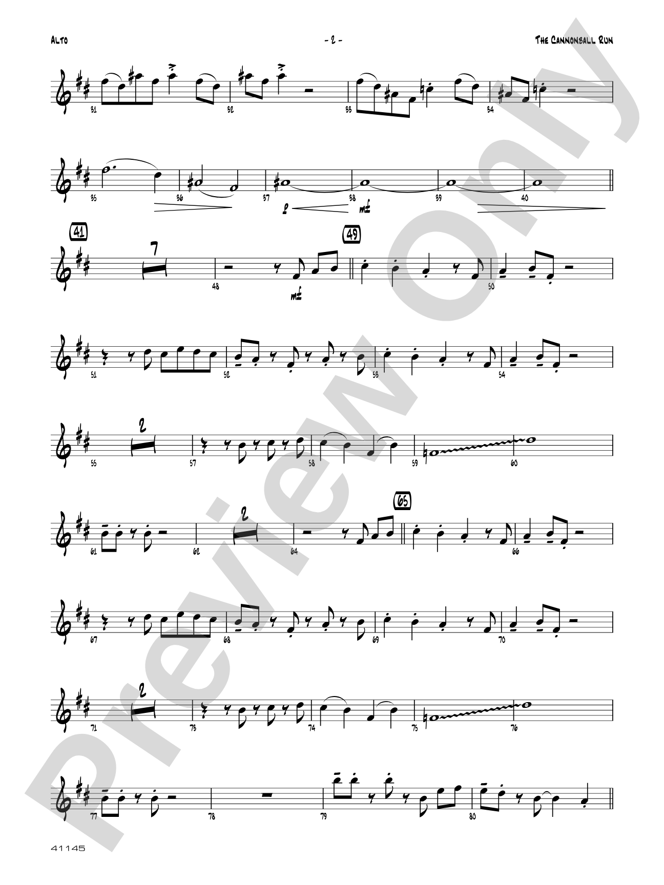 The Cannonball Run: E-flat Alto Saxophone