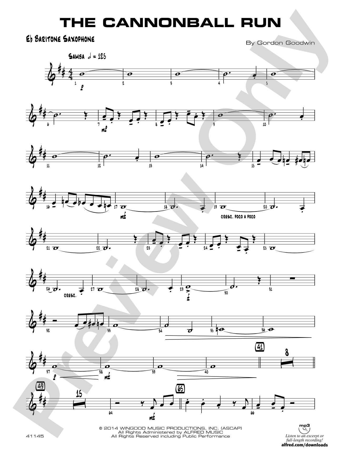 The Cannonball Run: E-flat Baritone Saxophone
