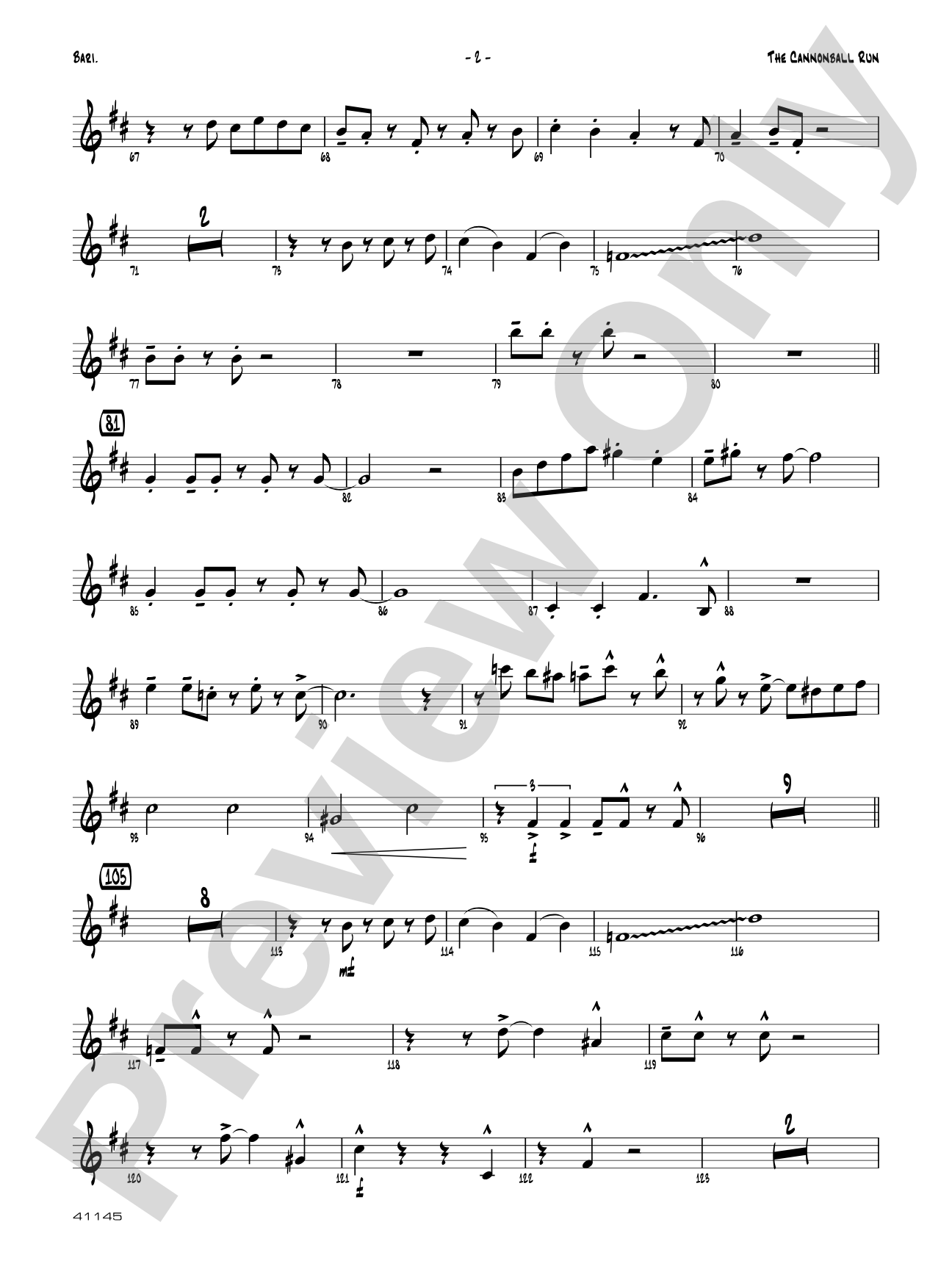 The Cannonball Run: E-flat Baritone Saxophone