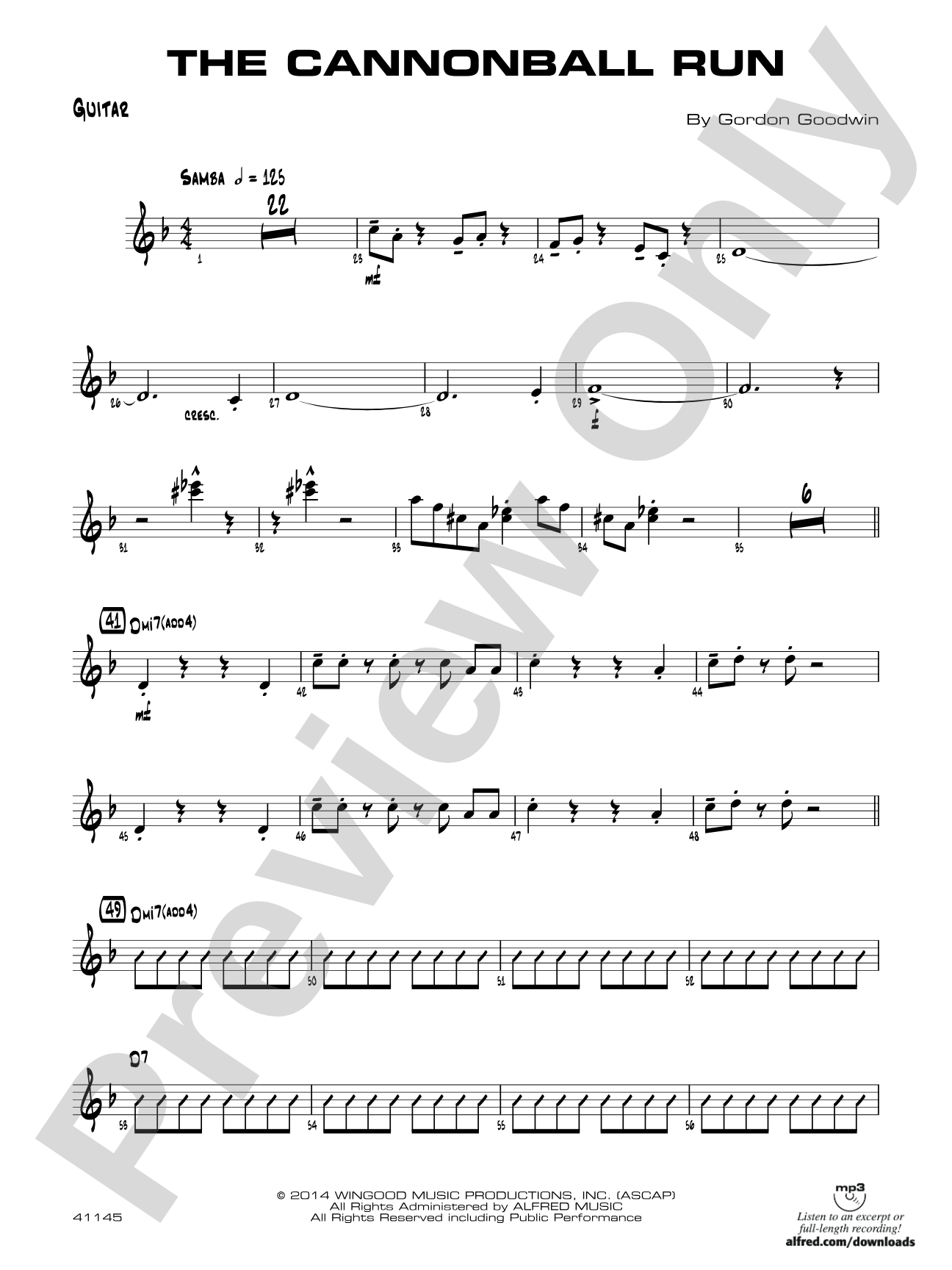 The Cannonball Run: Guitar