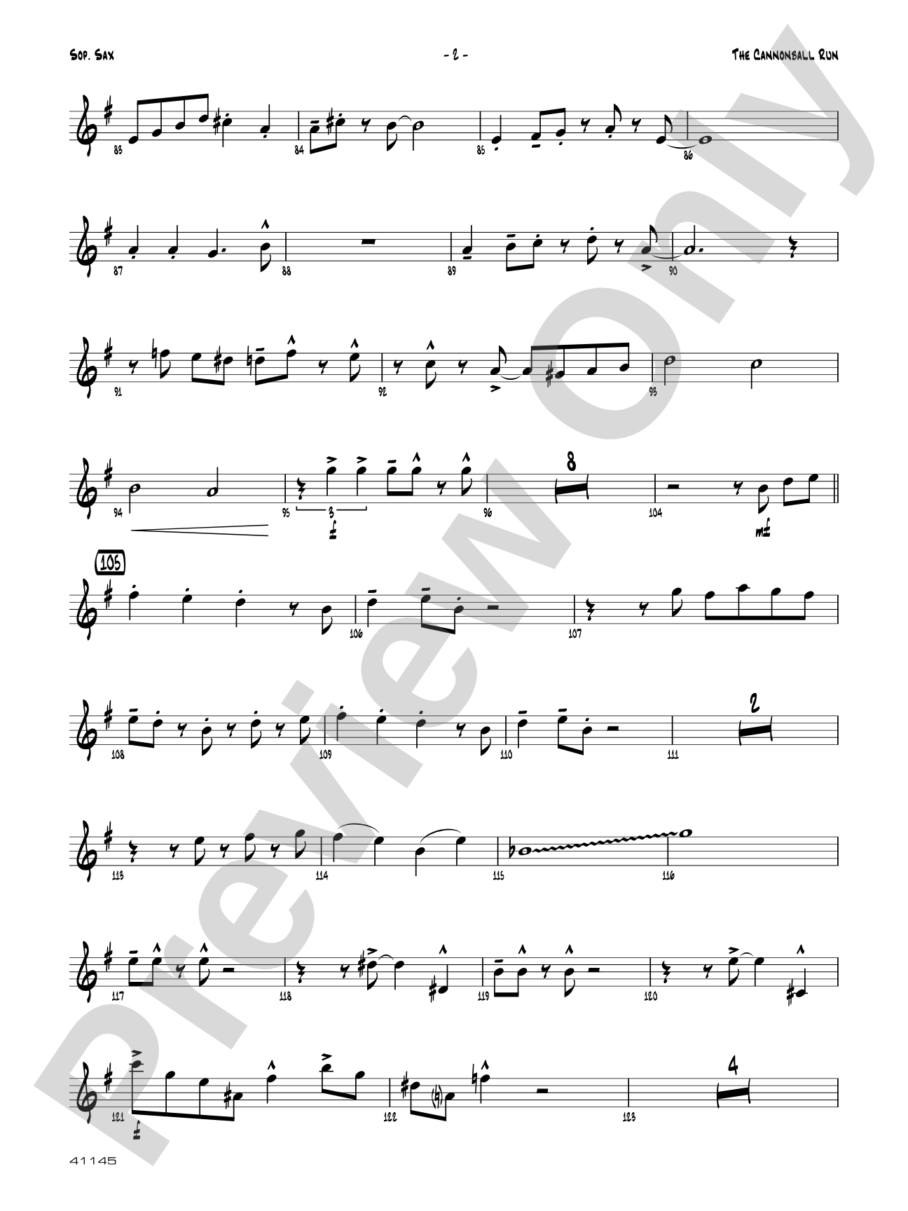 The Cannonball Run: B-flat Soprano Saxophone