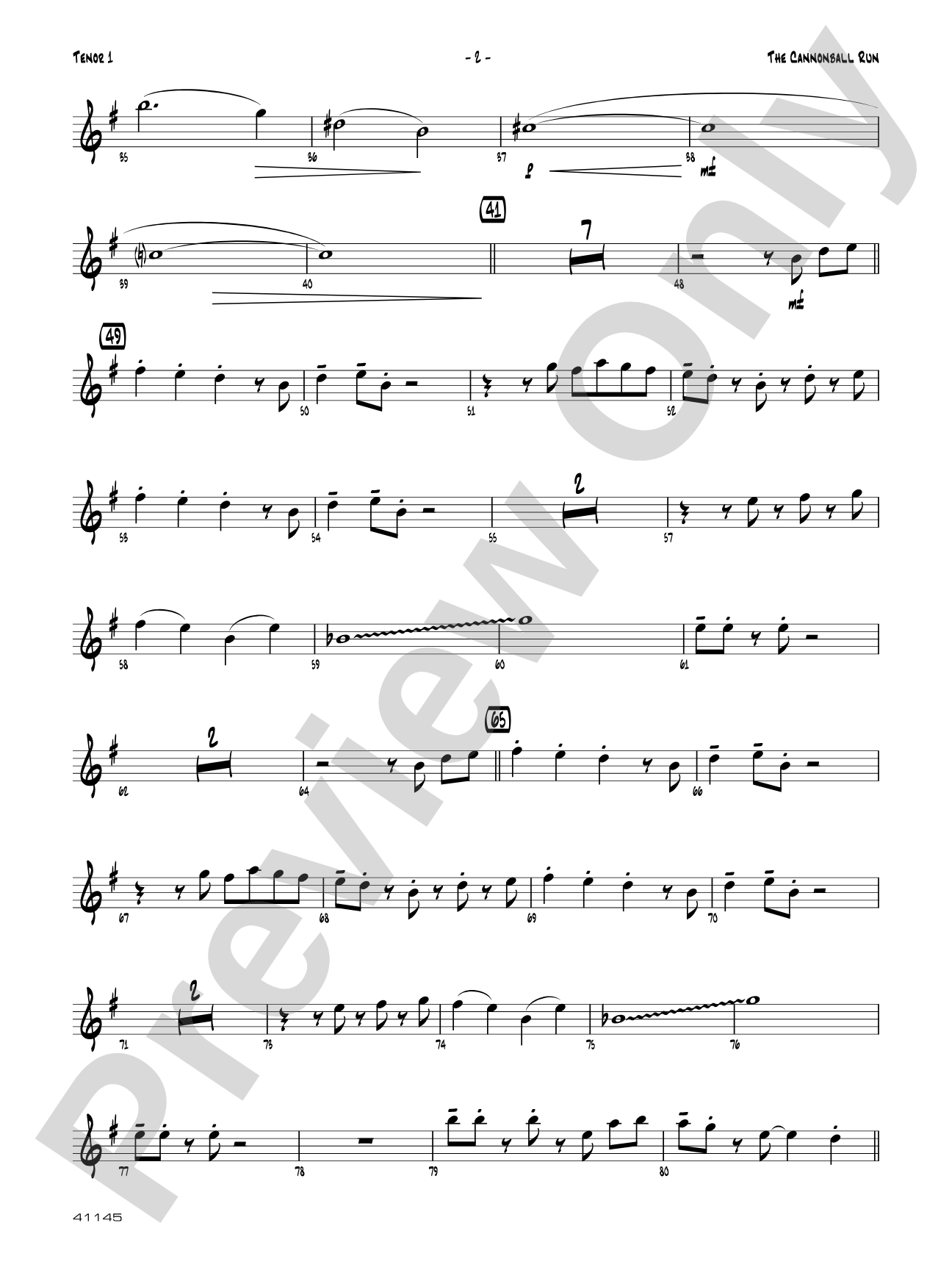 The Cannonball Run: B-flat Tenor Saxophone