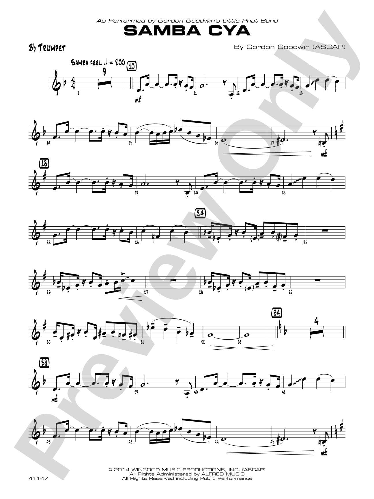 Samba Cya: 1st B-flat Trumpet