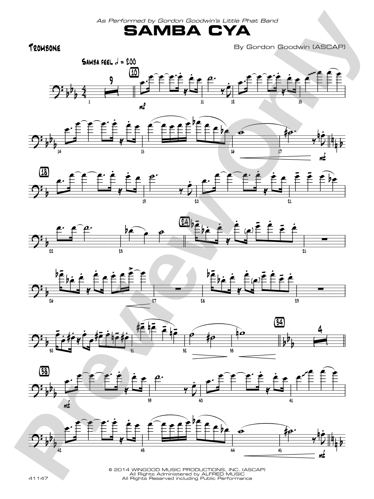Samba Cya: 1st Trombone
