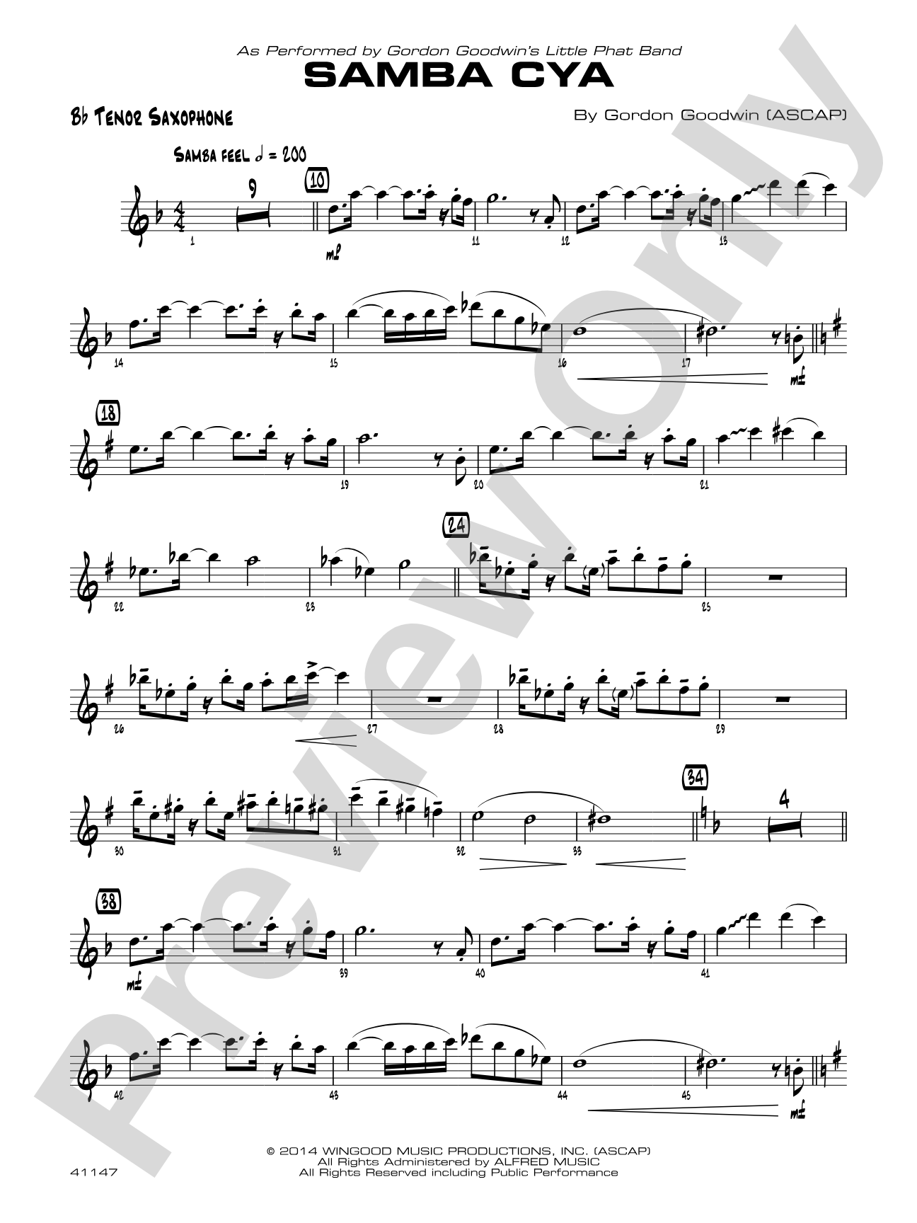 Samba Cya: B-flat Tenor Saxophone