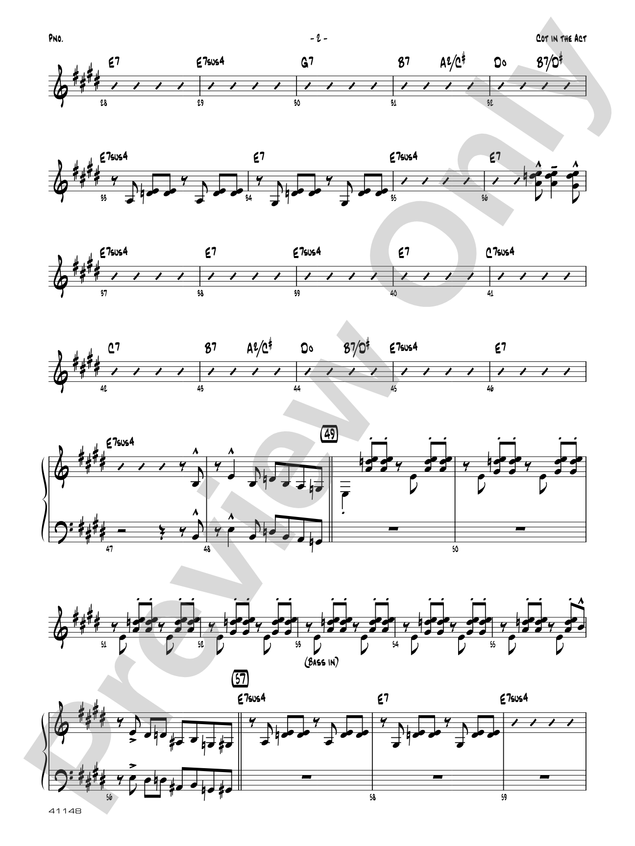 Cot in the Act: Piano Accompaniment