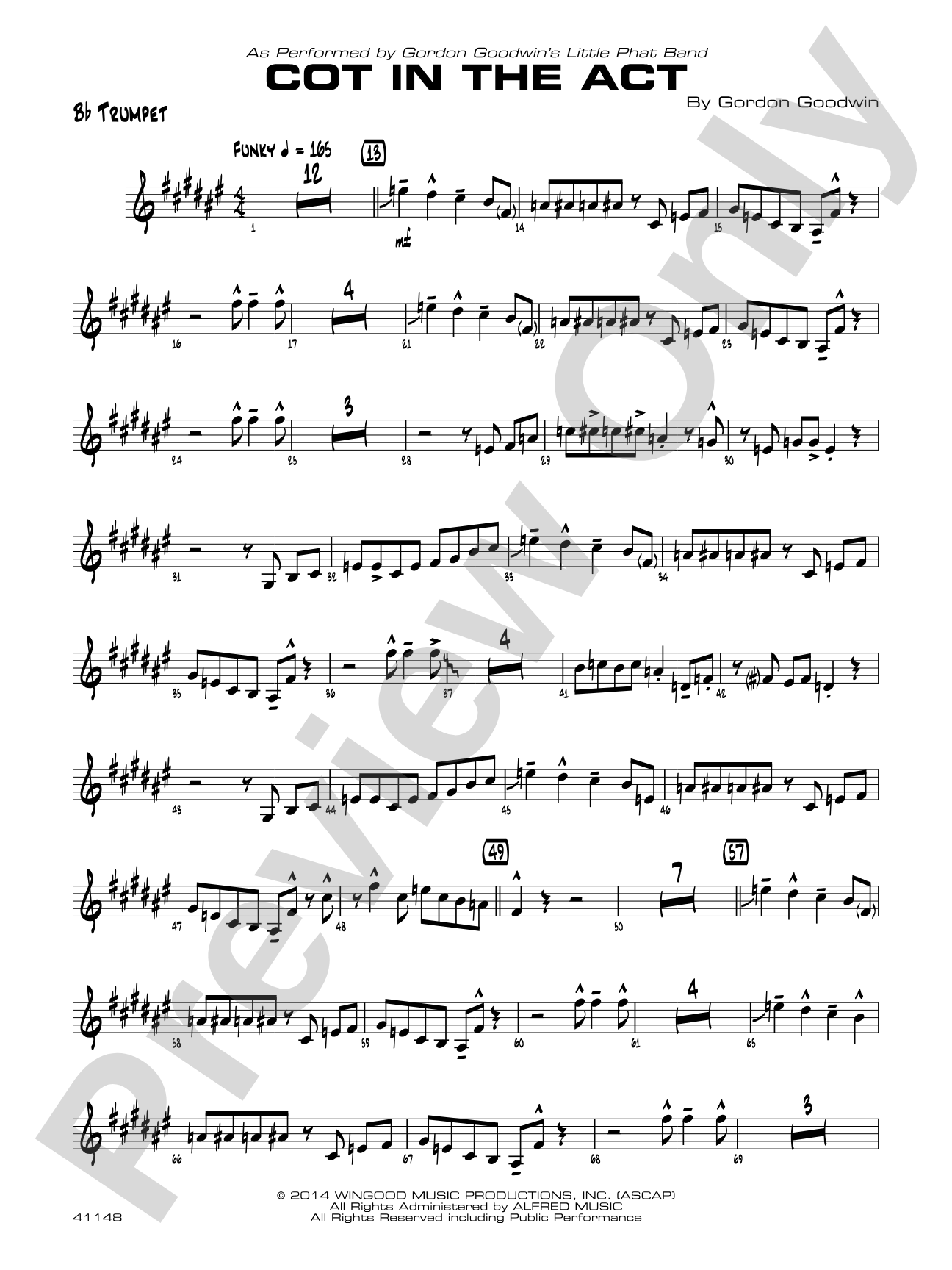 Cot in the Act: 1st B-flat Trumpet