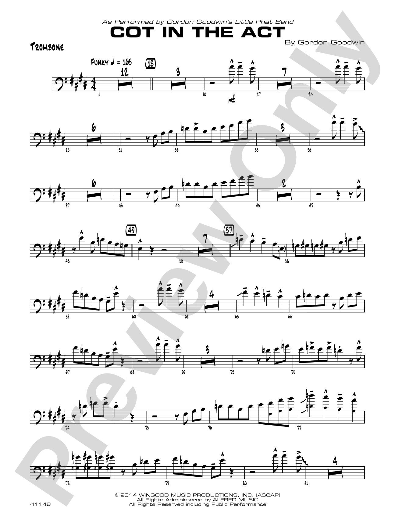 Cot in the Act: 1st Trombone