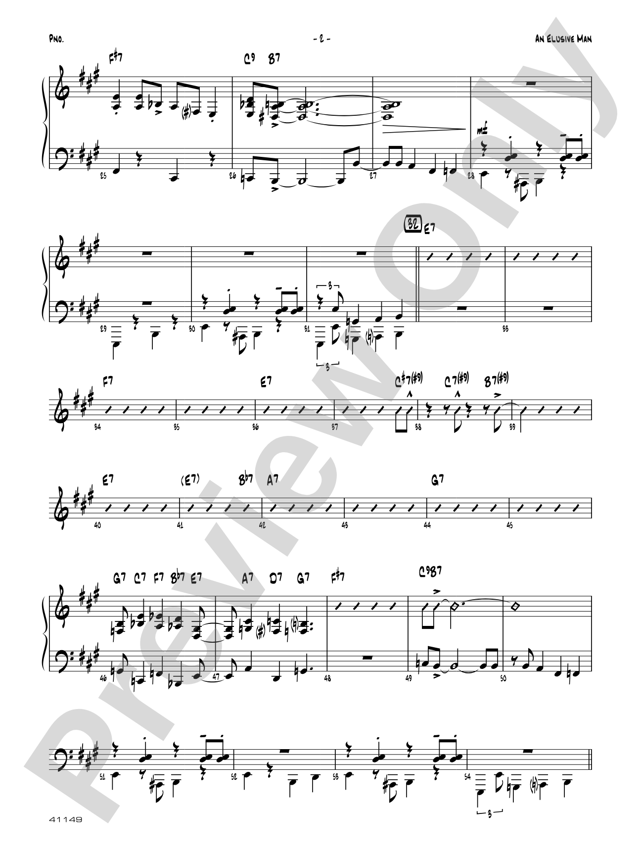An Elusive Man: Piano Accompaniment