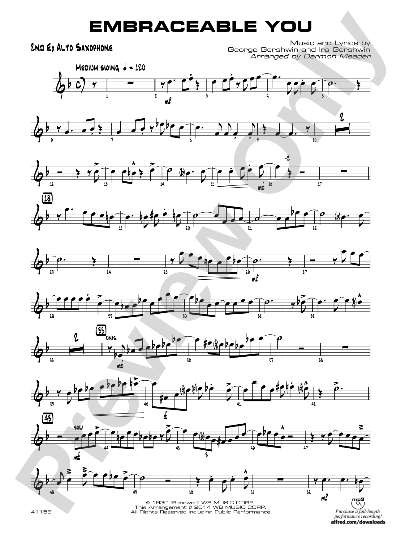 Embraceable You: 2nd E-flat Alto Saxophone