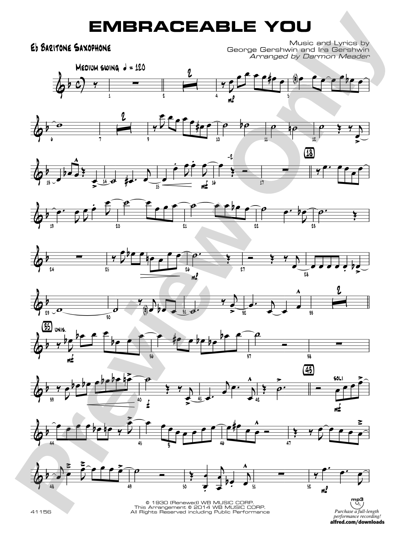 Embraceable You: E-flat Baritone Saxophone