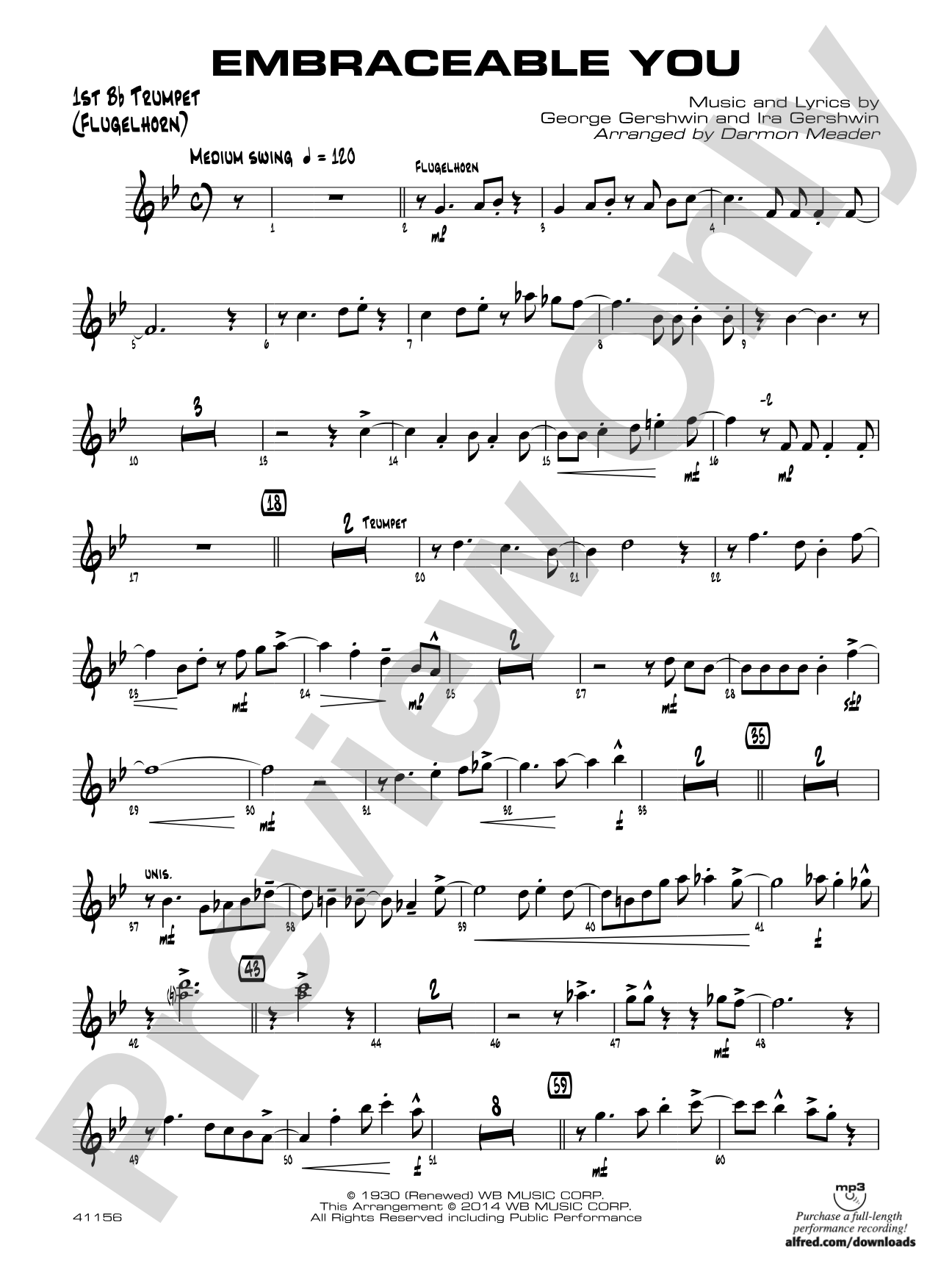 Embraceable You: 1st B-flat Trumpet