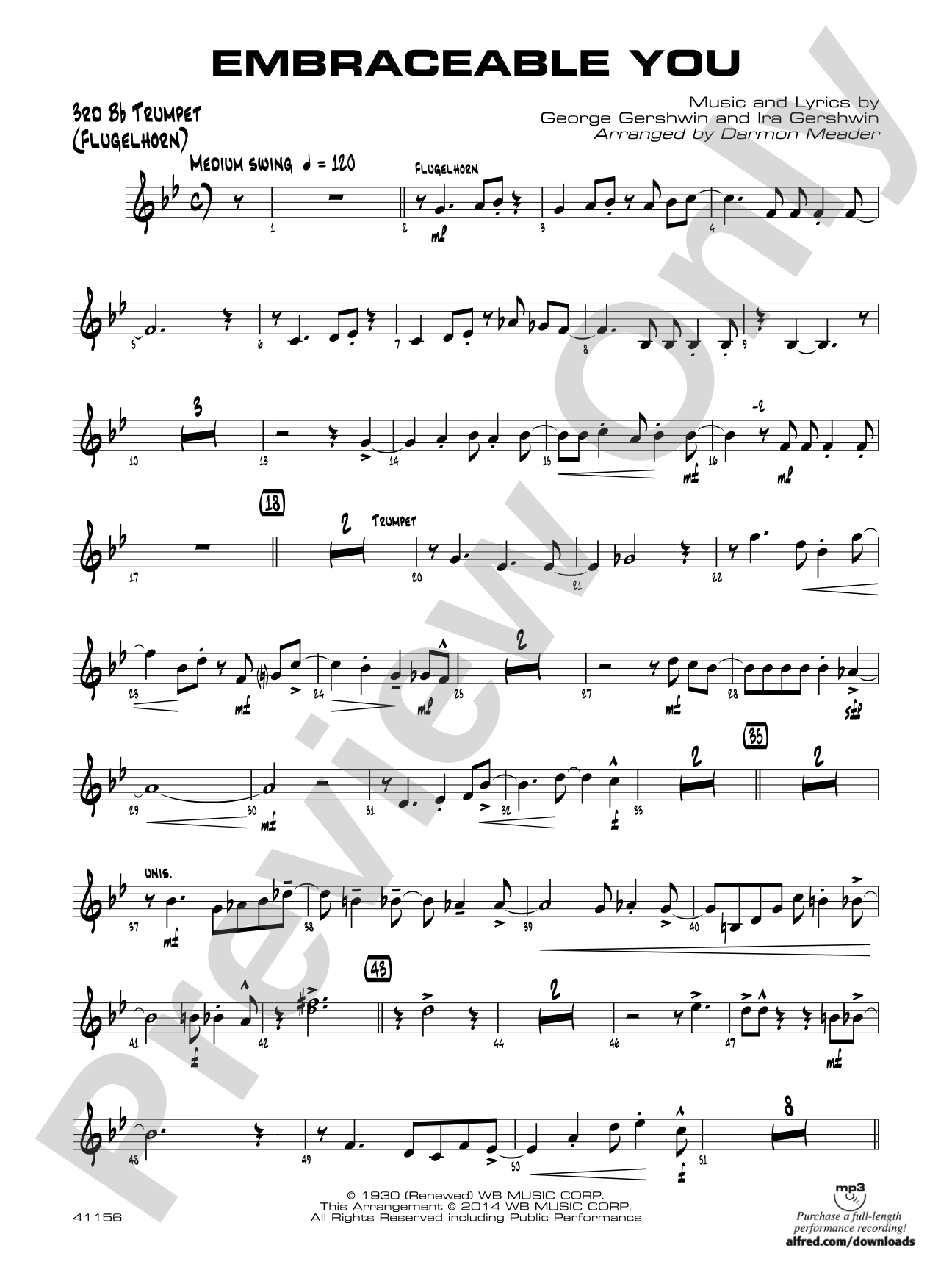 Embraceable You: 3rd B-flat Trumpet