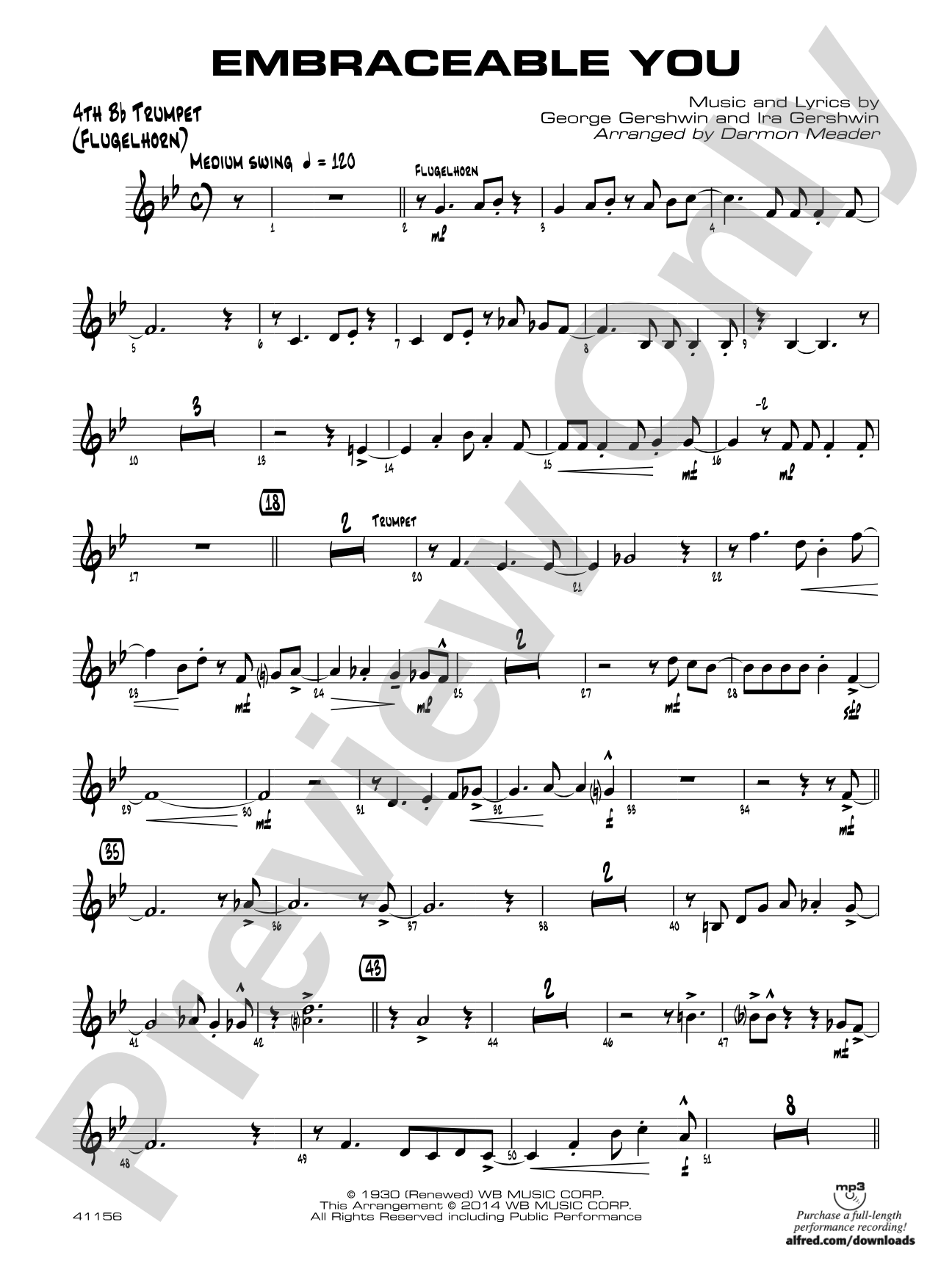 Embraceable You: 4th B-flat Trumpet