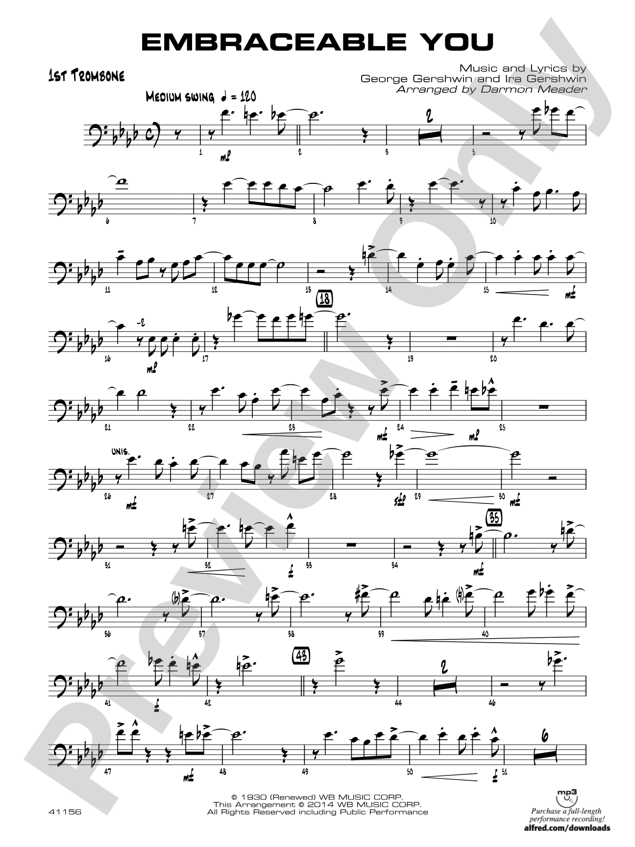 Embraceable You: 1st Trombone