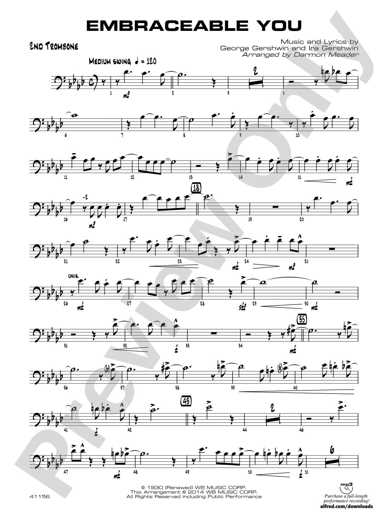 Embraceable You: 2nd Trombone
