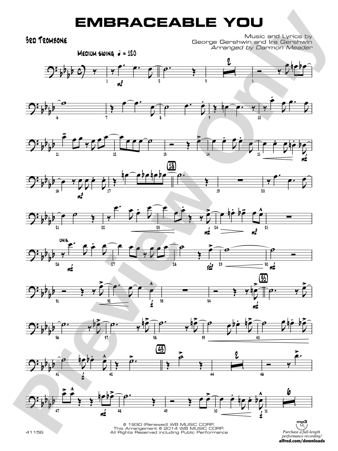 Embraceable You: 3rd Trombone