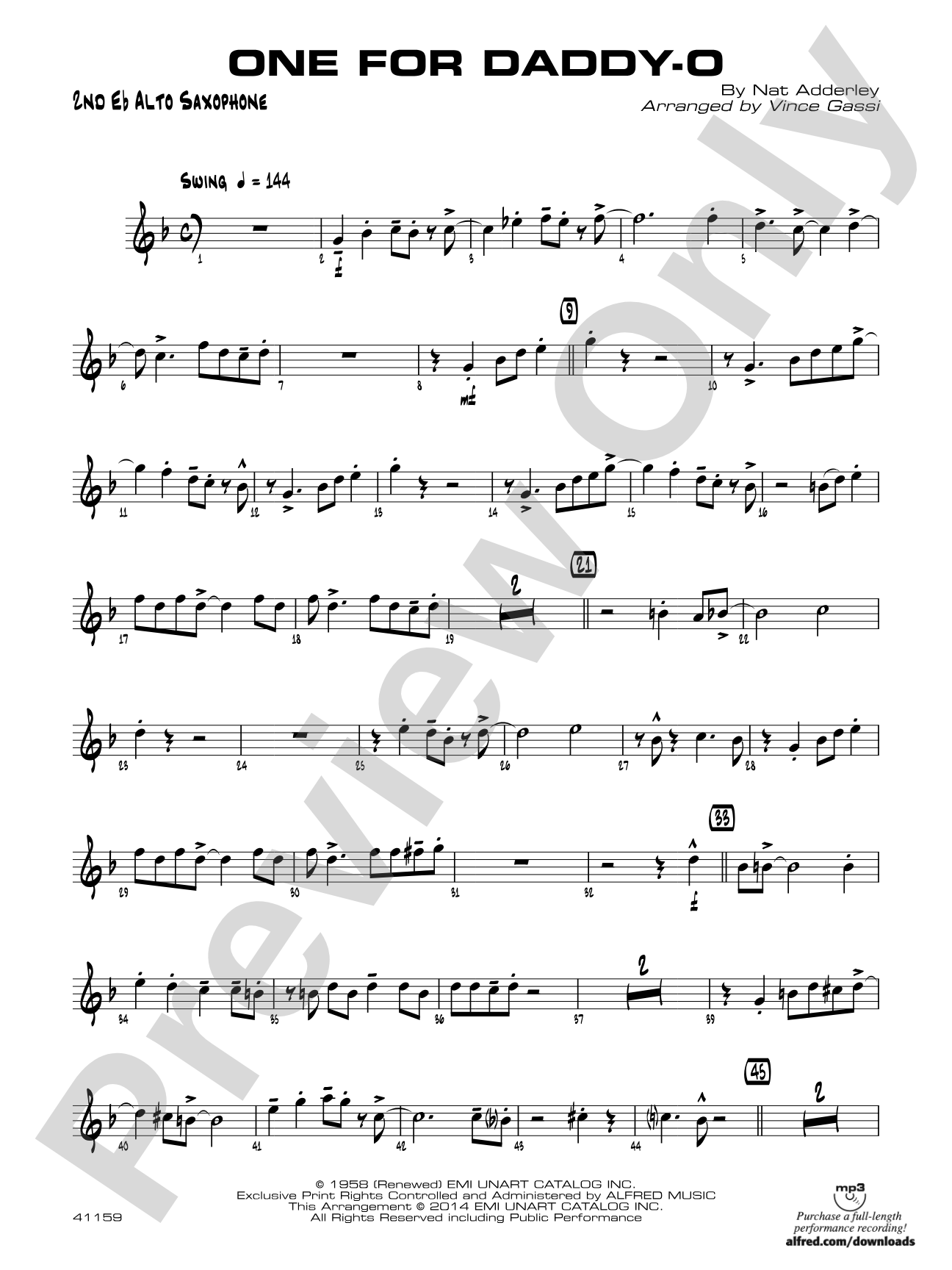 One for Daddy-O: 2nd E-flat Alto Saxophone