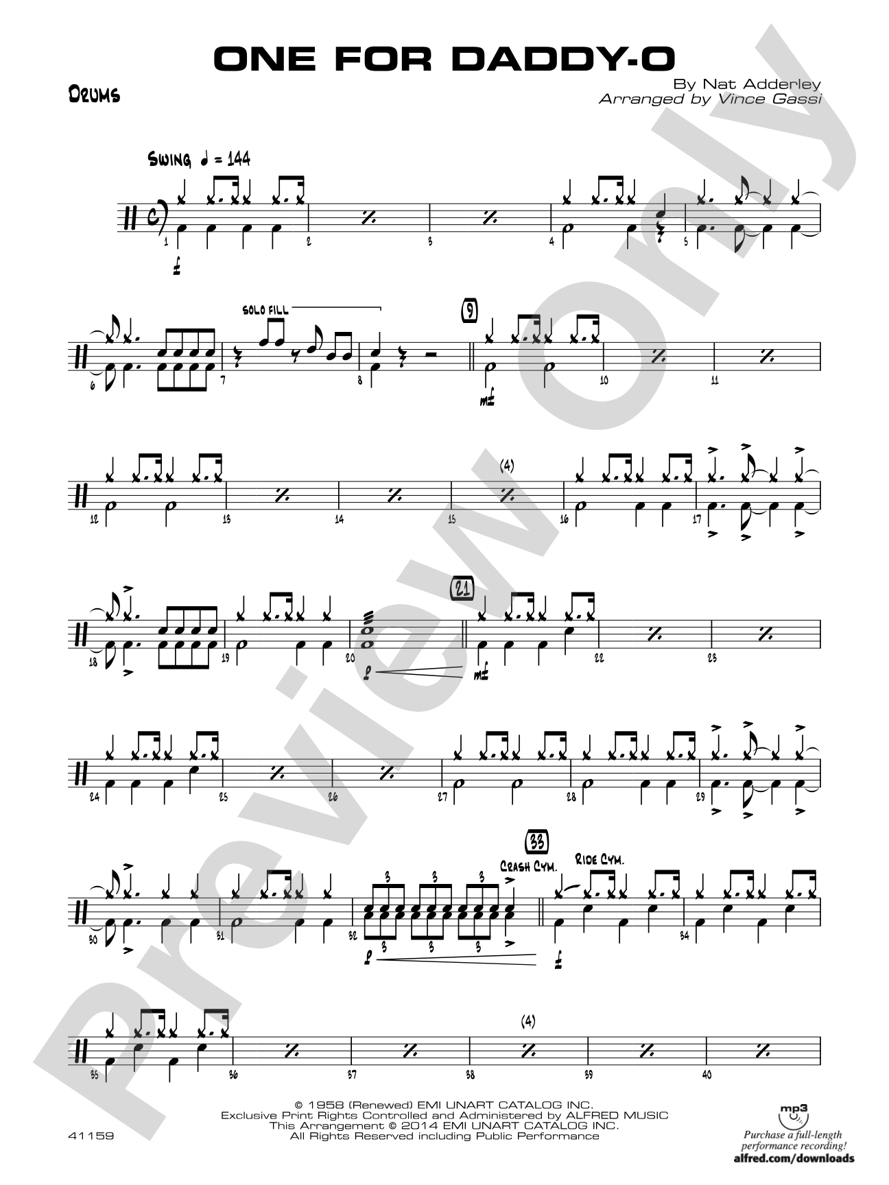 One for Daddy-O: Drums