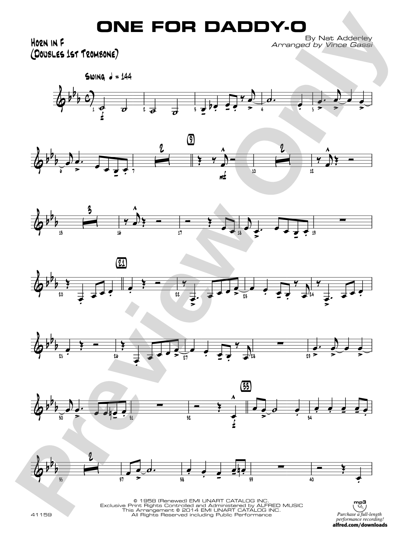 One for Daddy-O: 1st F Horn