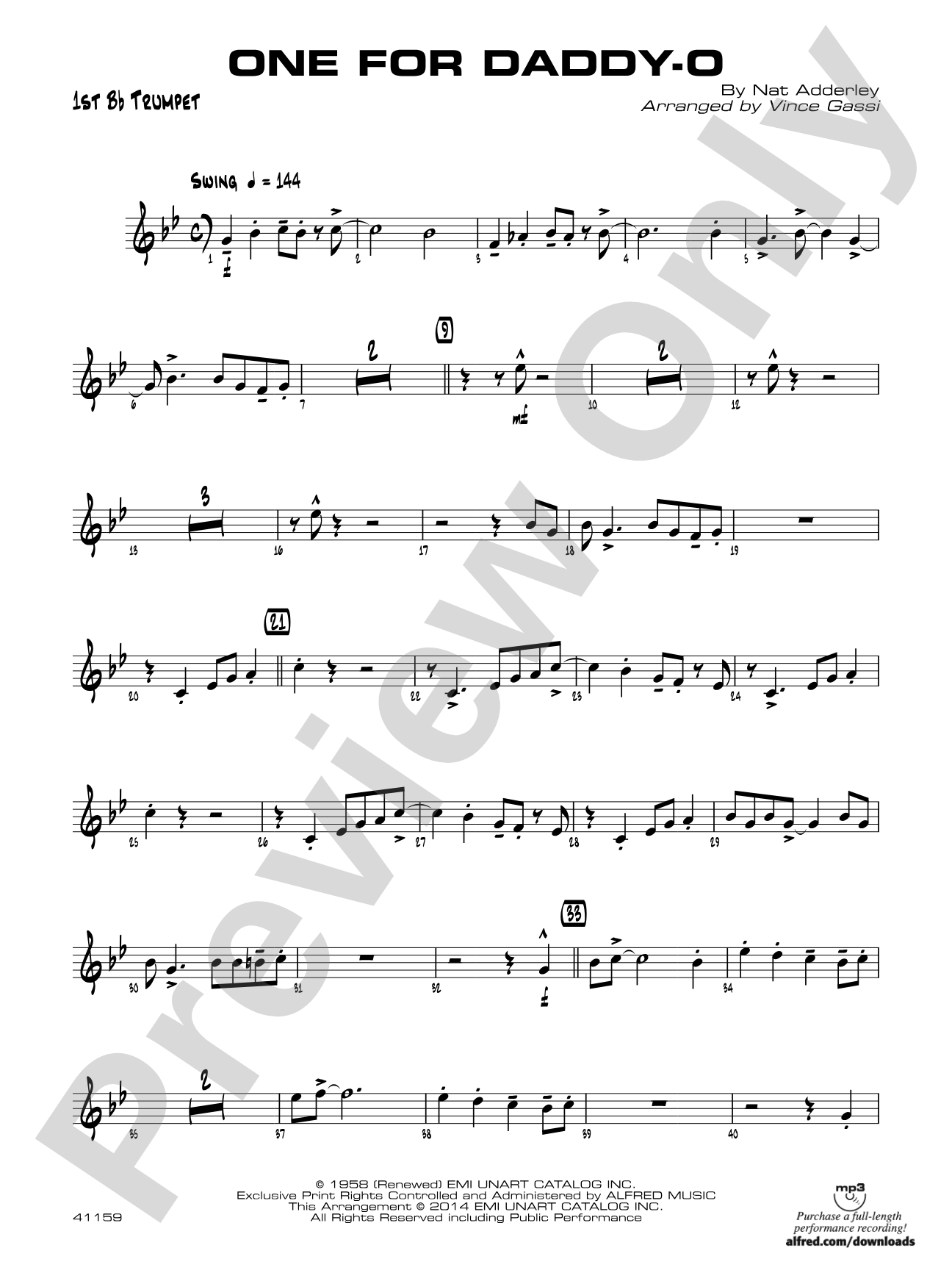 One for Daddy-O: 1st B-flat Trumpet