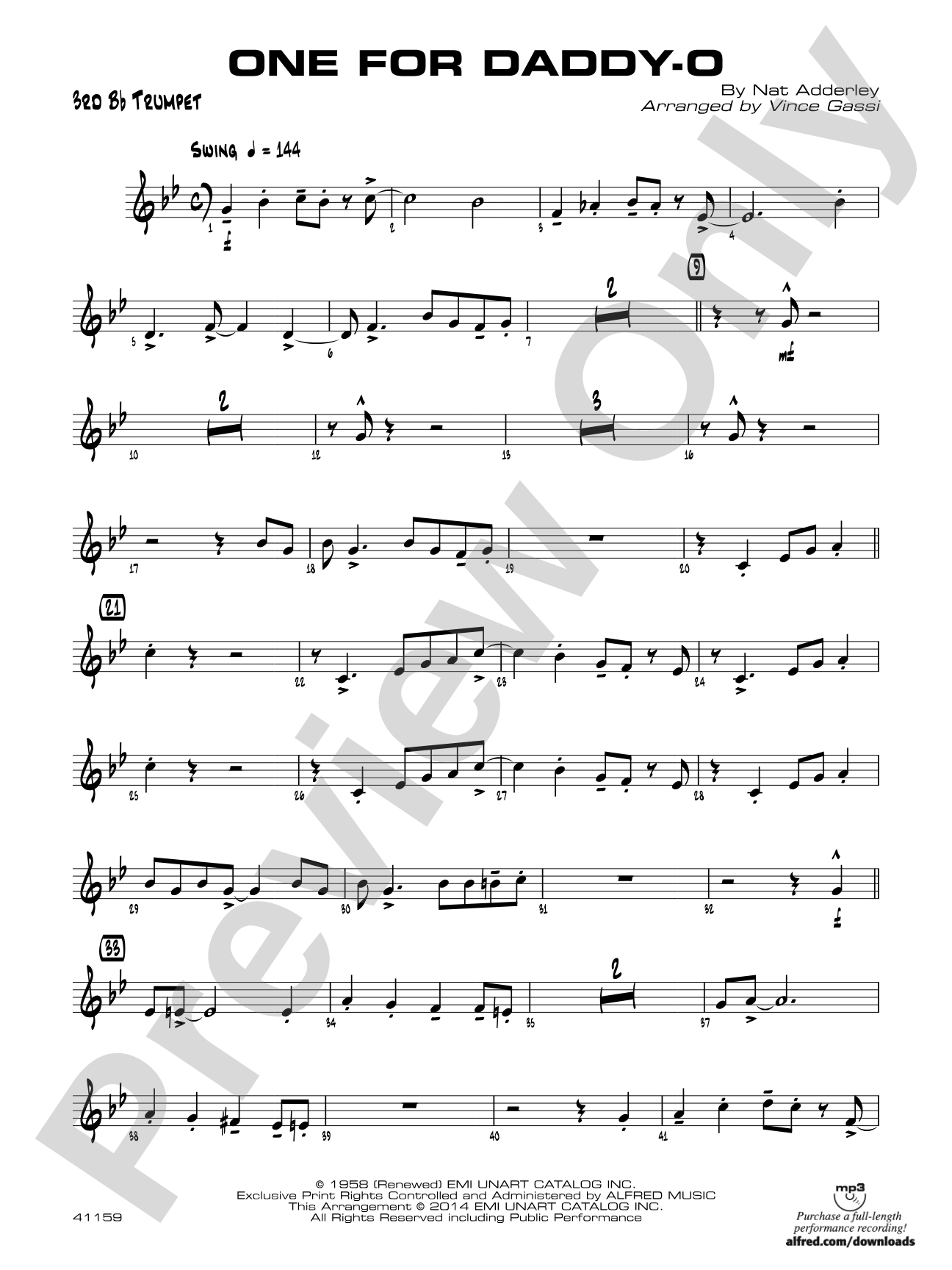 One for Daddy-O: 3rd B-flat Trumpet