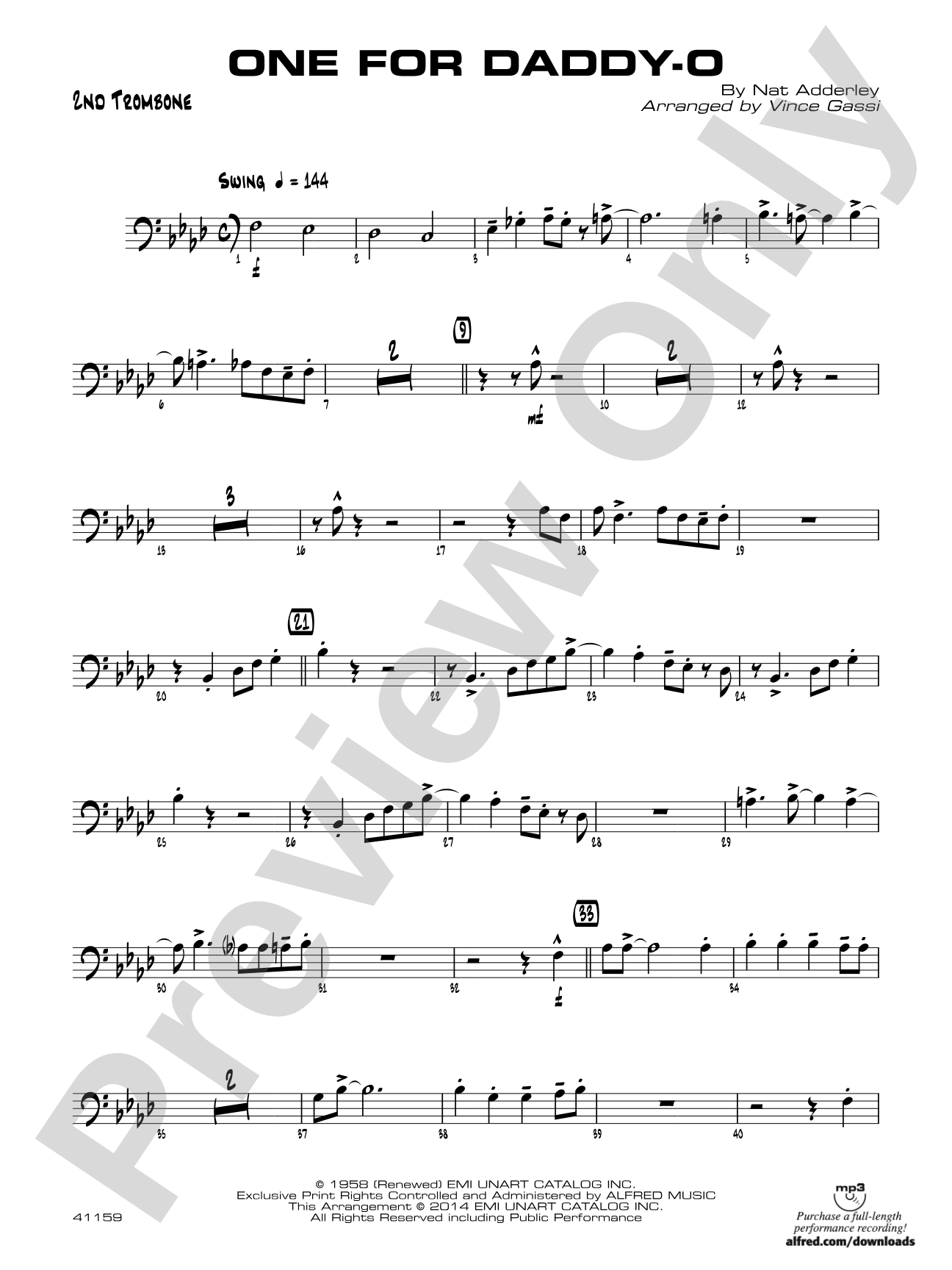 One for Daddy-O: 2nd Trombone