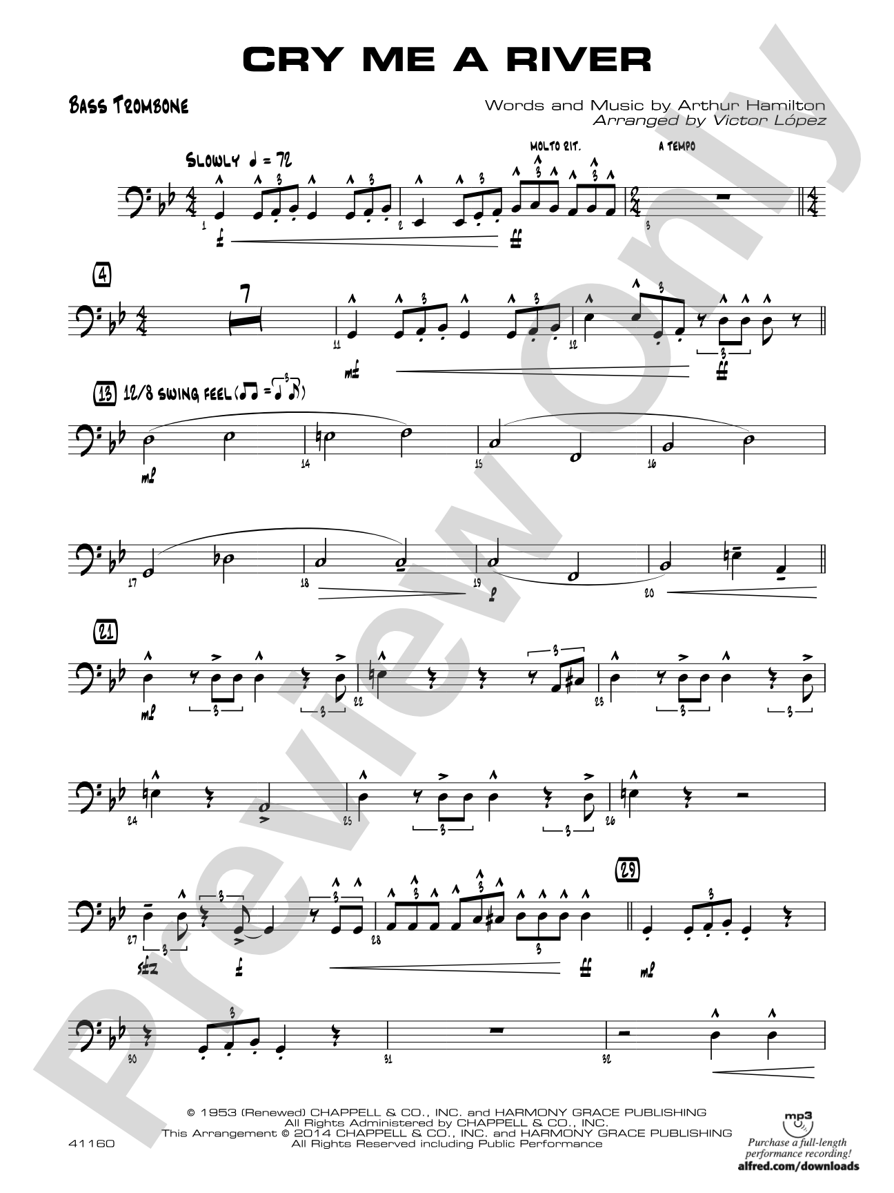 Cry Me a River: Bass Trombone