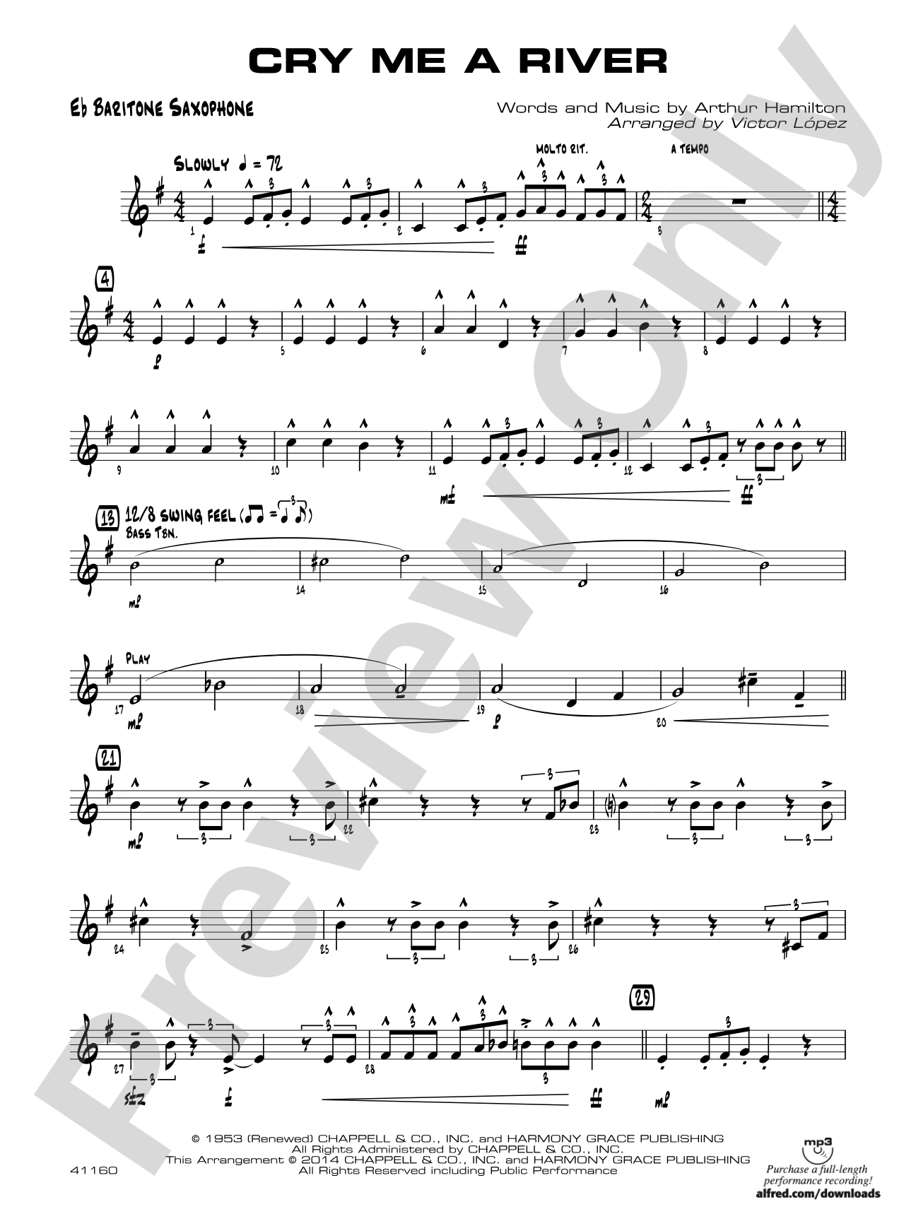 Cry Me a River: E-flat Baritone Saxophone