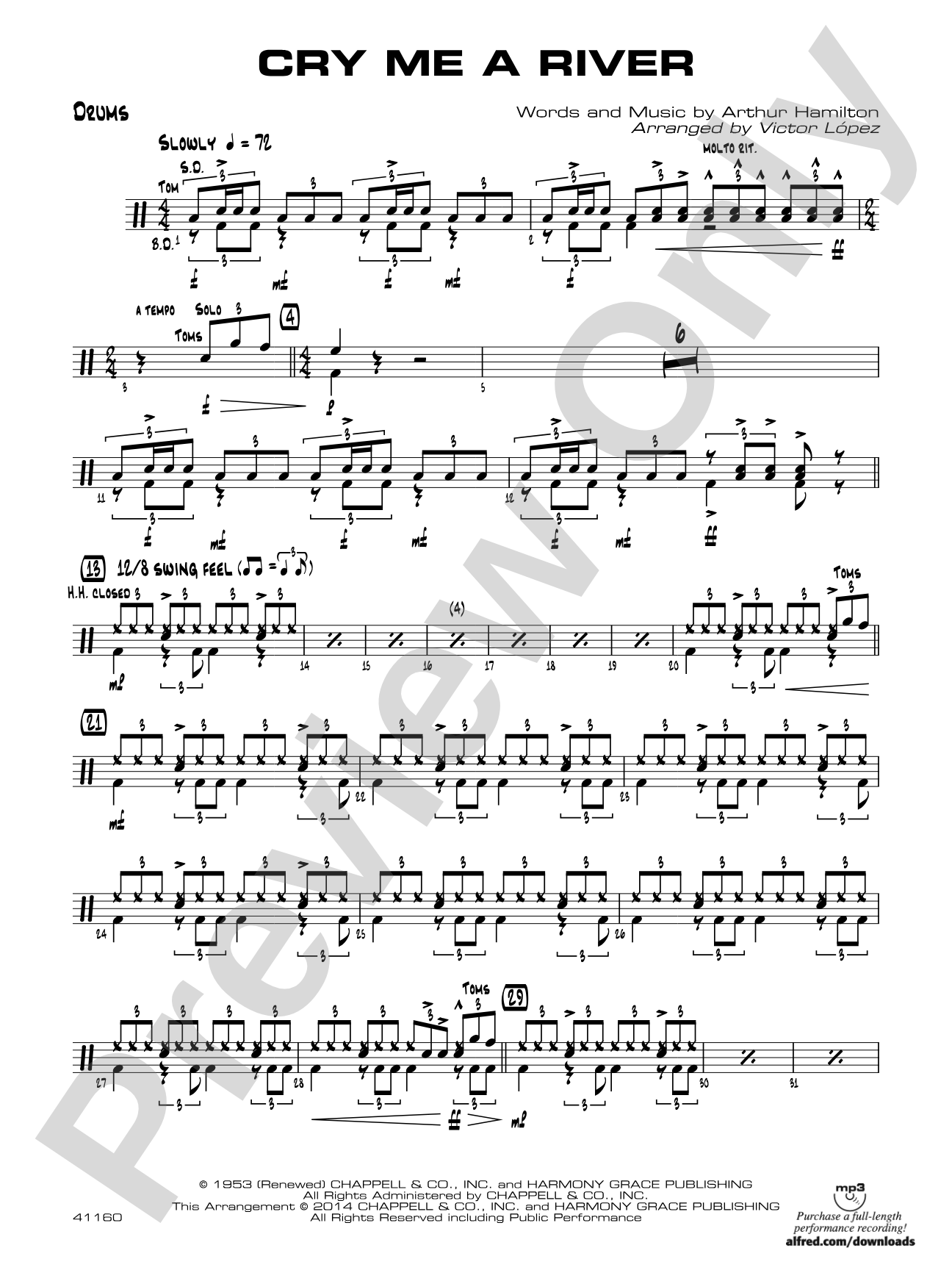 Cry Me a River: Drums